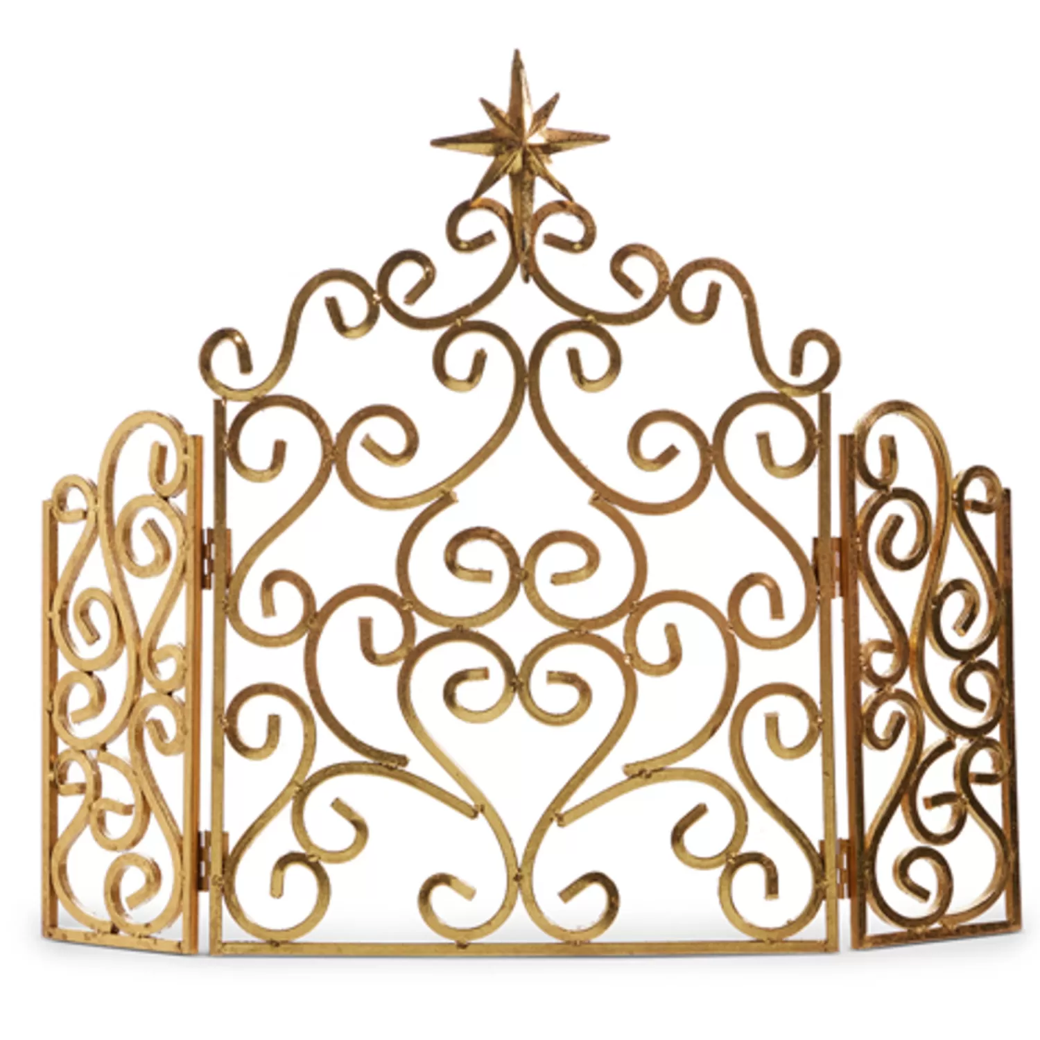 The Jolly Christmas Shop Tartan Traditions | Oh Night Divine | Raz 17" Gold Scrollwork Creche Christmas Backdrop Decoration 4411329