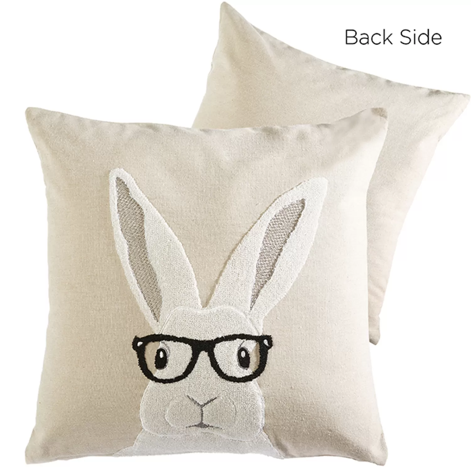 The Jolly Christmas Shop Figurines | Raz 18" Hipster Bunny With Glasses Easter Throw Pillow 4345517