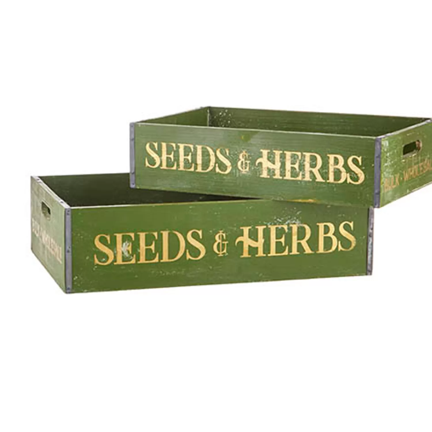 The Jolly Christmas Shop Signs | Novelties | Raz 18" Seeds And Herbs Crates Set Of 2 4211218