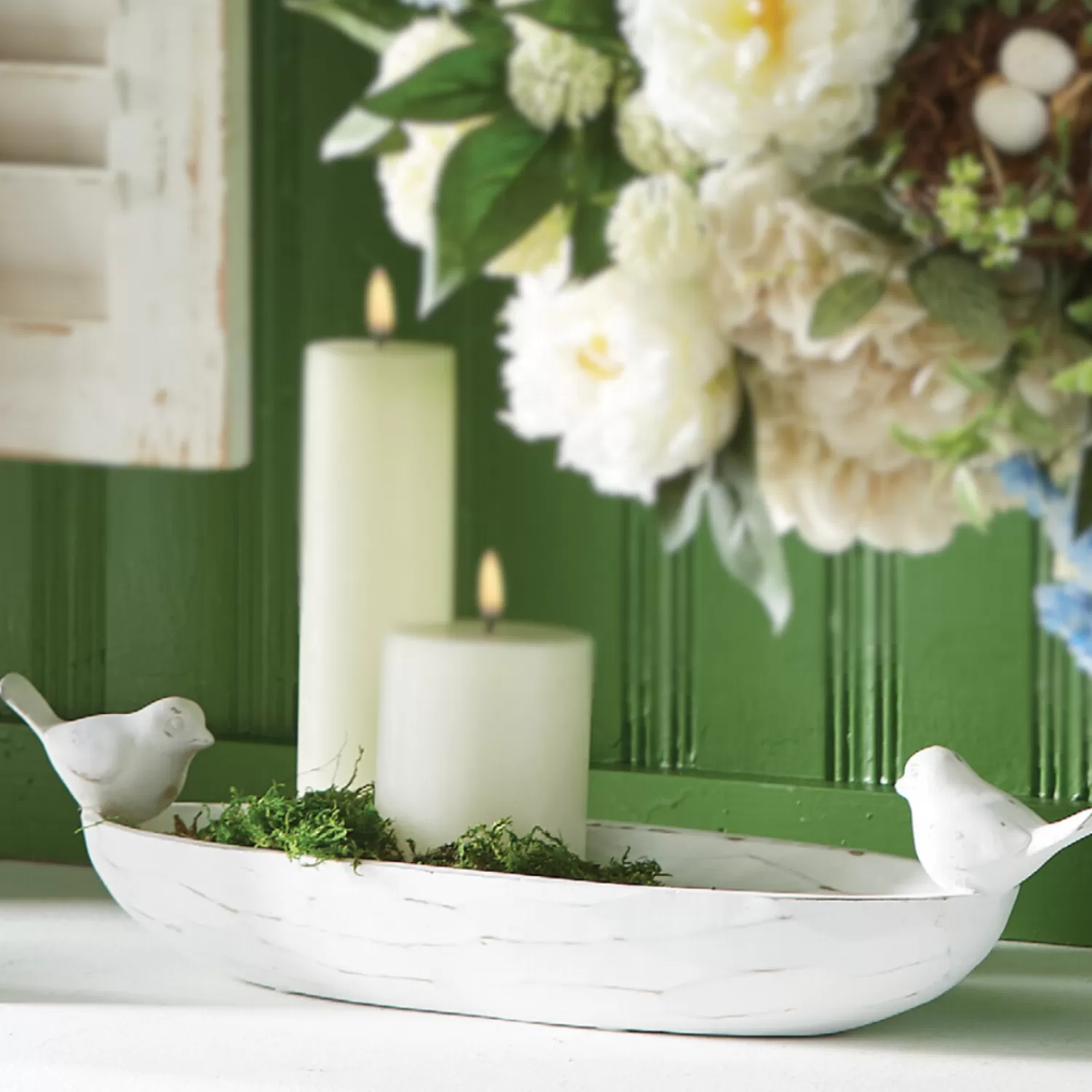 The Jolly Christmas Shop Figurines | Raz 19.25" Bird Finial Dough Bowl Spring Decoration 4211112