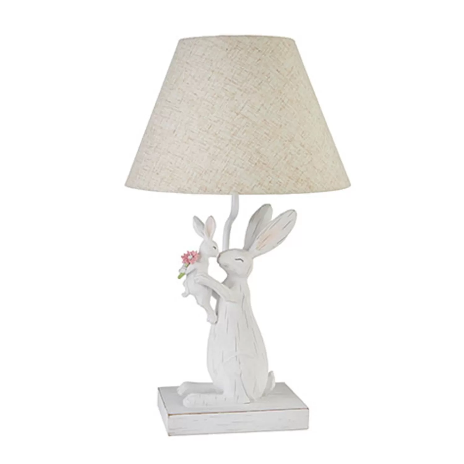The Jolly Christmas Shop Figurines | Raz 19" Bunny And Baby Lamp With Shade Easter Decoration 4211113