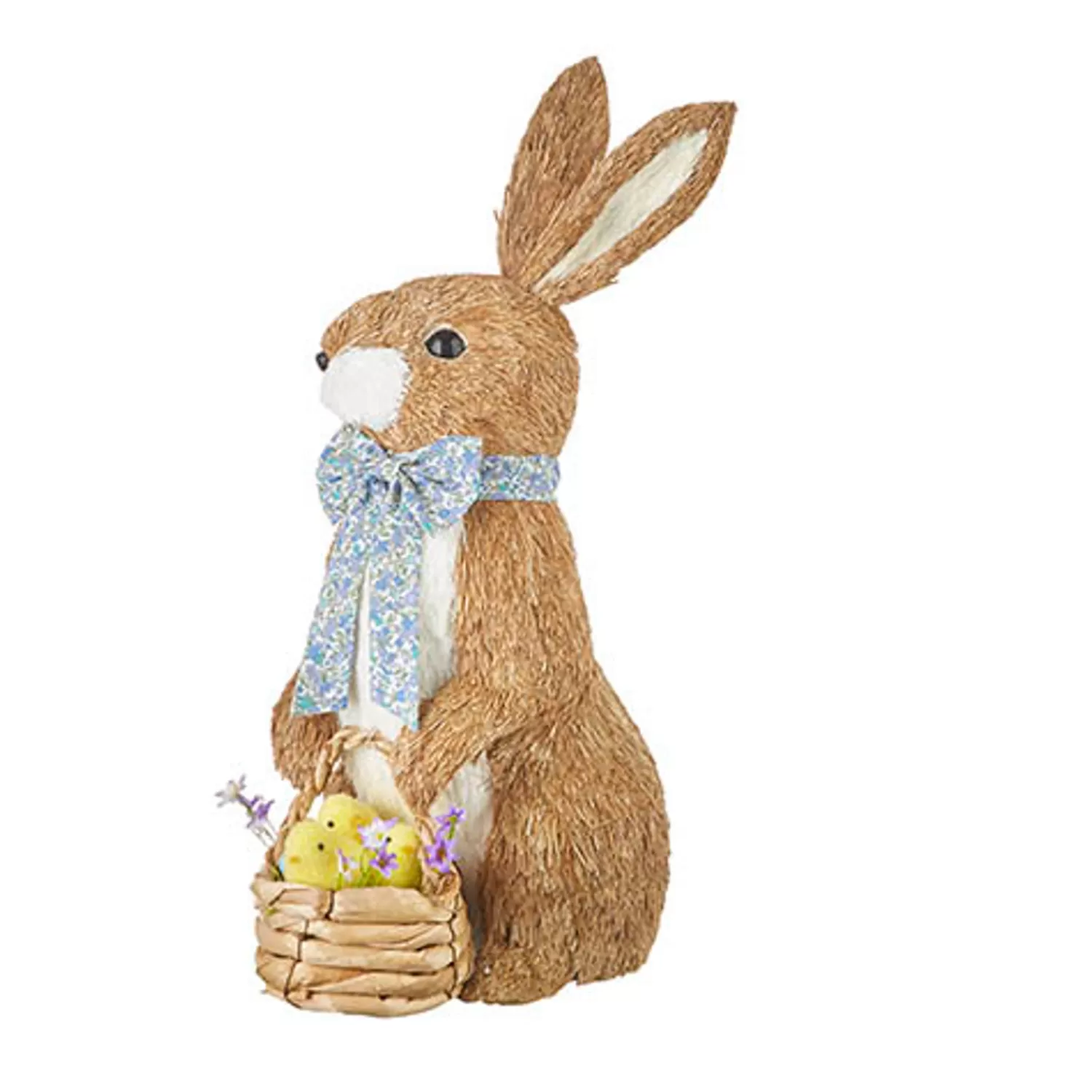 The Jolly Christmas Shop Figurines | Raz 21" Large Bunny With Basket Of Chicks Easter Figure 4253321