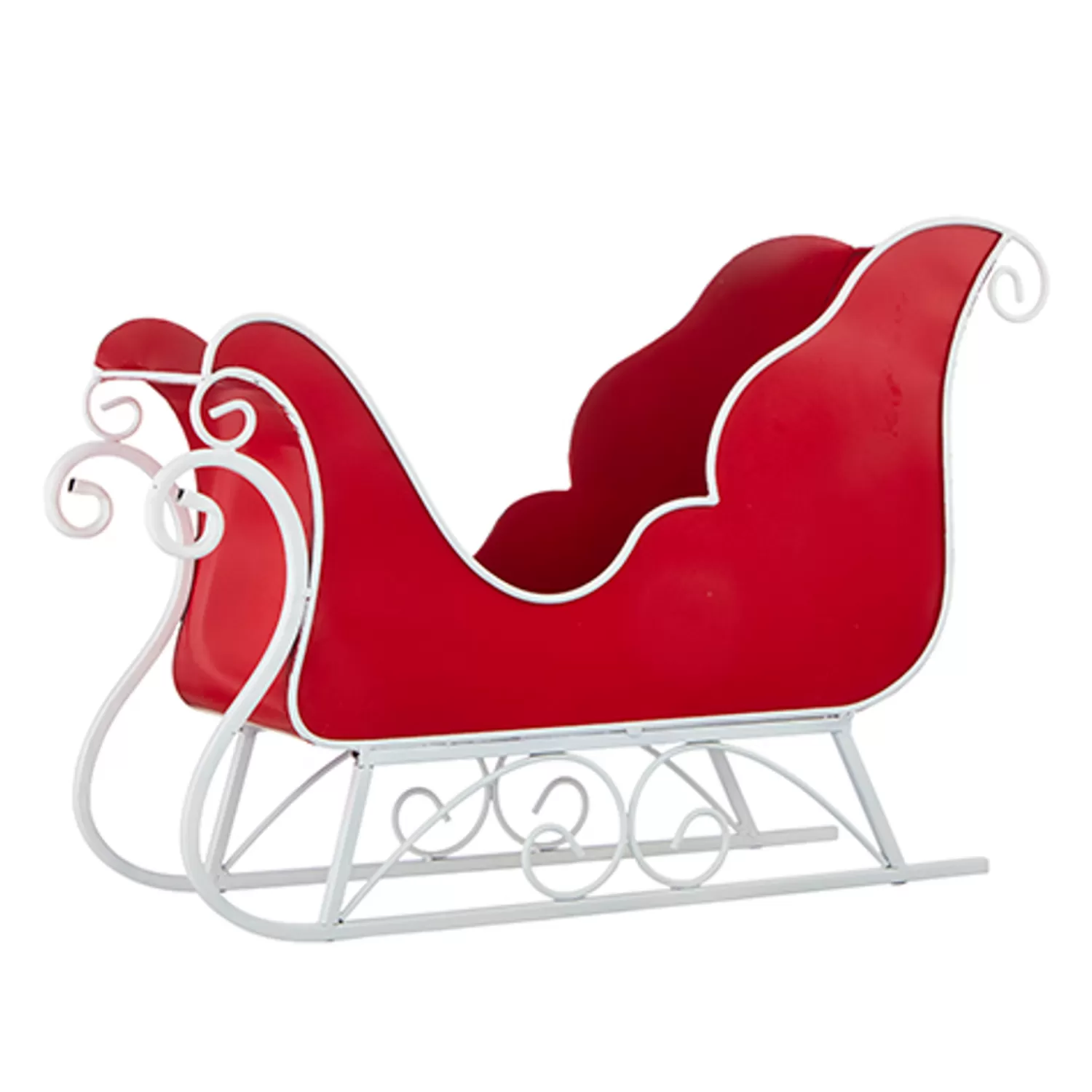 The Jolly Christmas Shop The Candy Shop | Raz 24.75" Red And White Sleigh Christmas Decoration 4211322