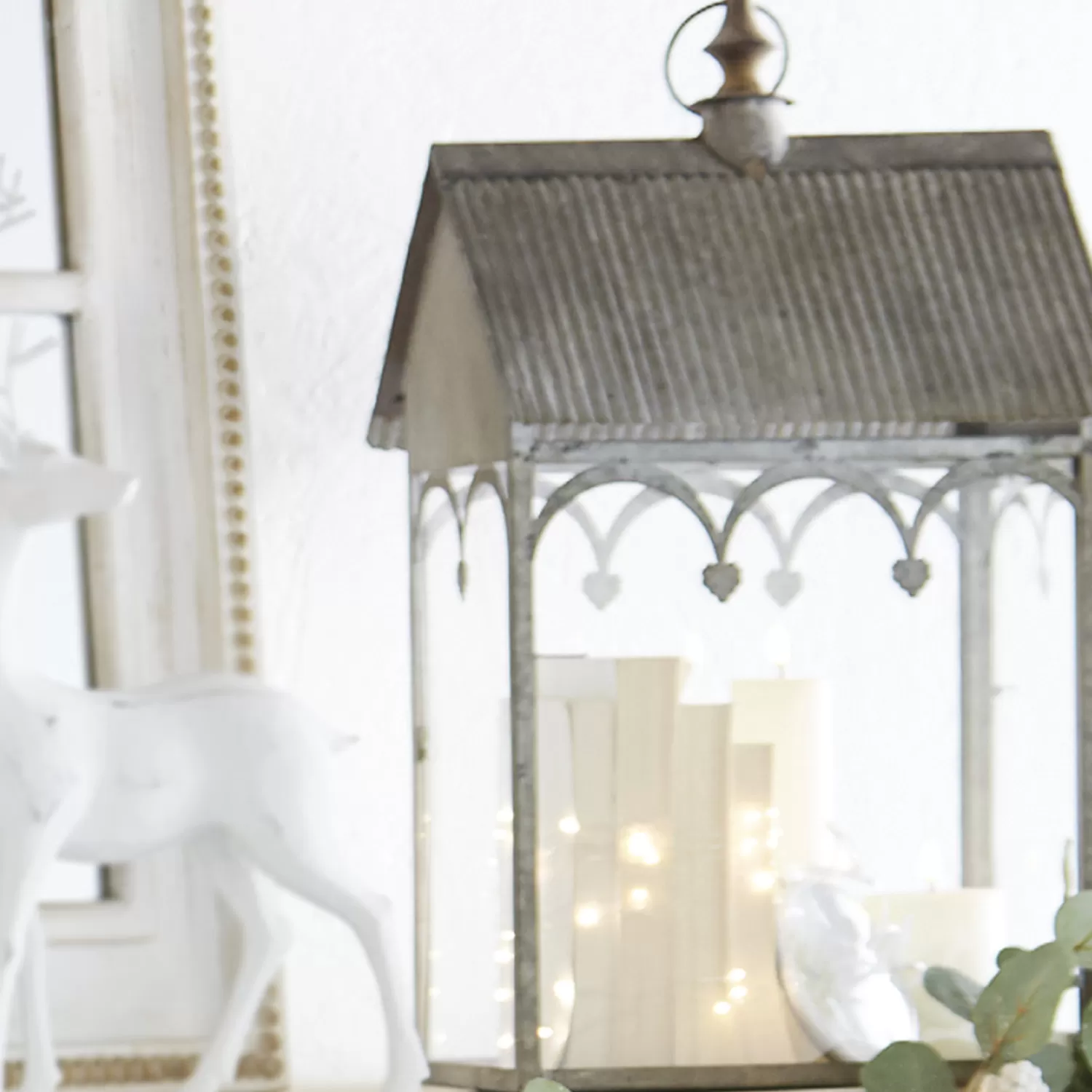 The Jolly Christmas Shop Figurines | All Is Calm | Raz 24" Antiqued Lantern With Steeple Christmas Decoration 4117028