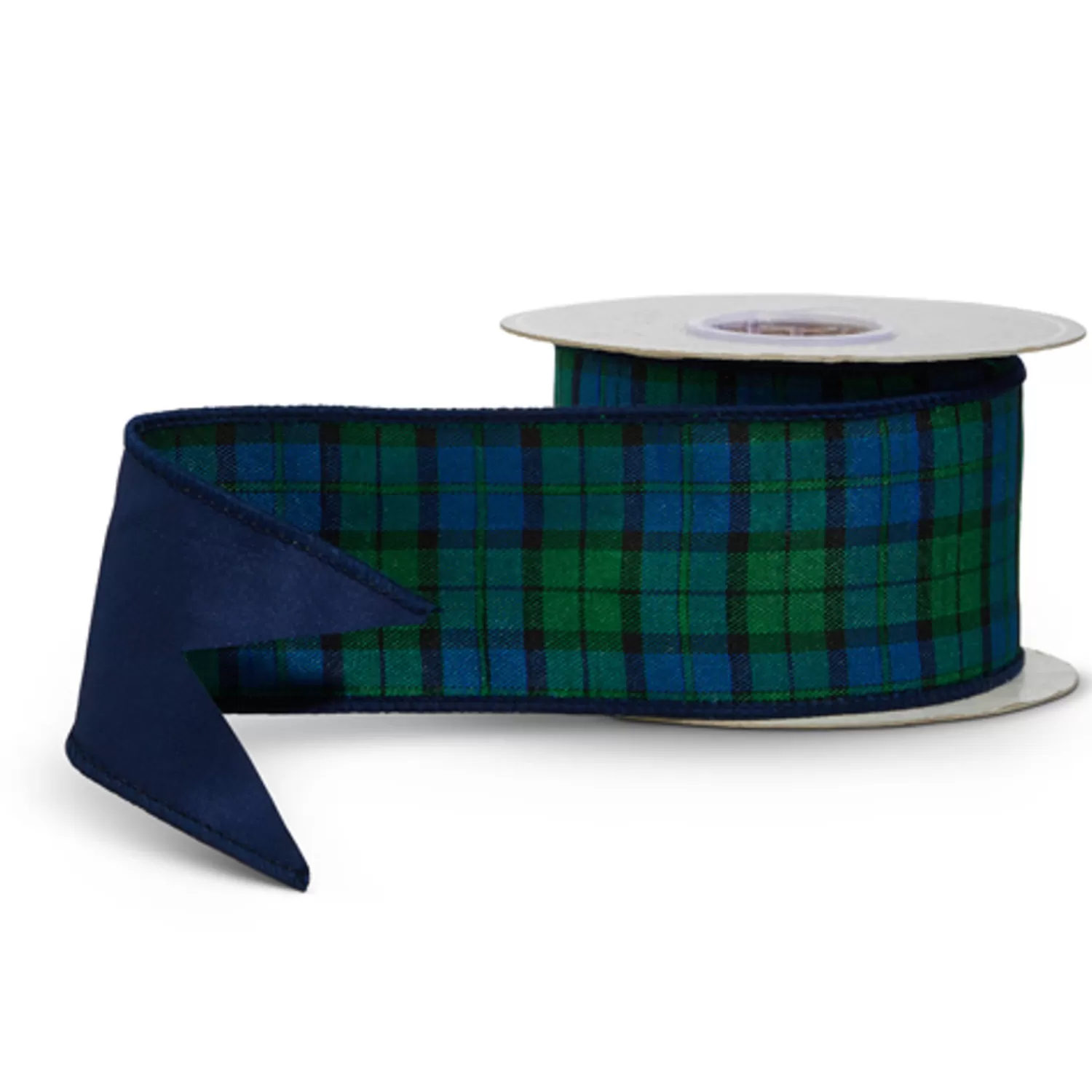 The Jolly Christmas Shop Tartan Traditions | Plaid | Raz 2.5" Black Watch Plaid Wired Christmas Ribbon R4427722