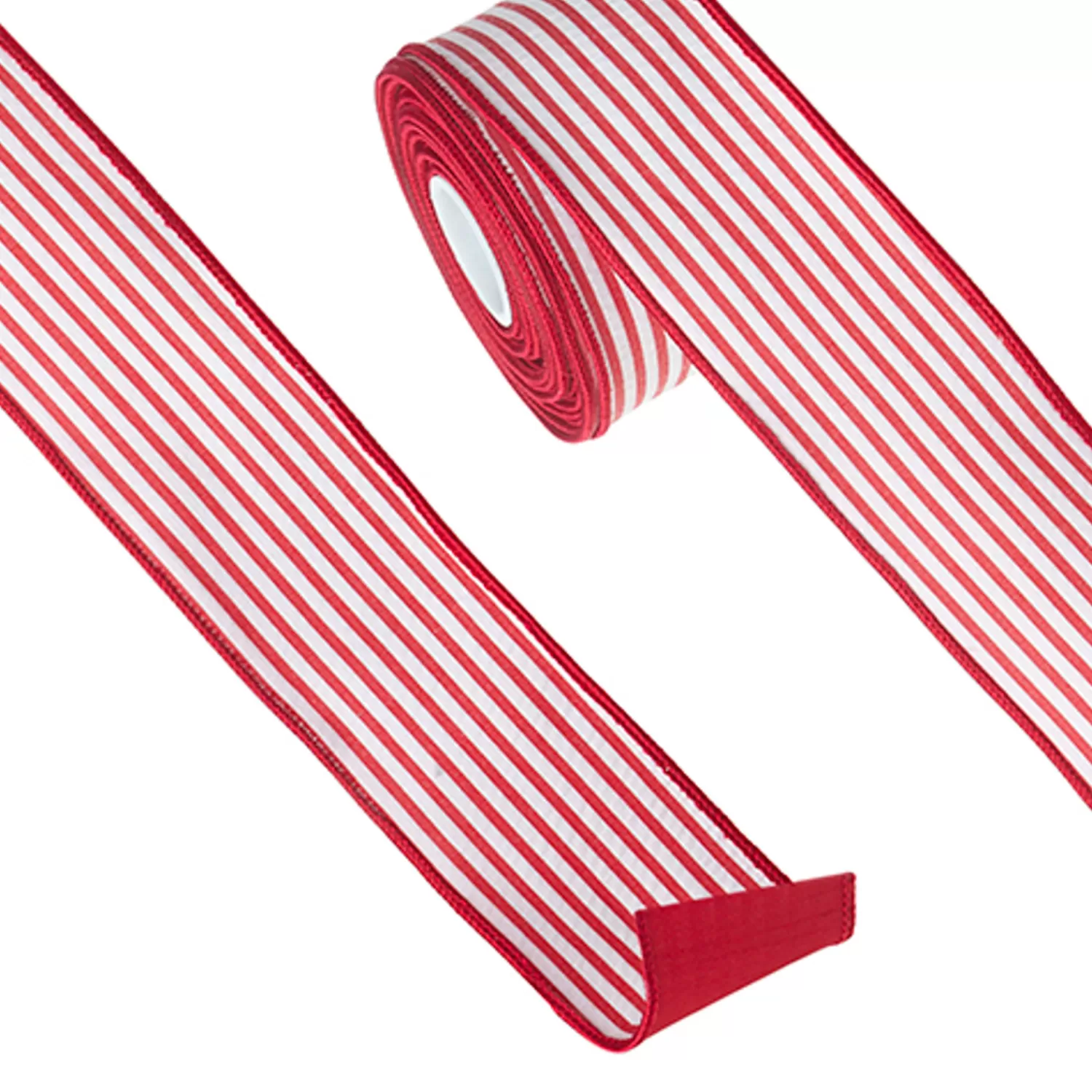 The Jolly Christmas Shop Jingle And Cocoa | Ribbon | Raz 2.5" Red And White Striped Wired Christmas Ribbon R4271811
