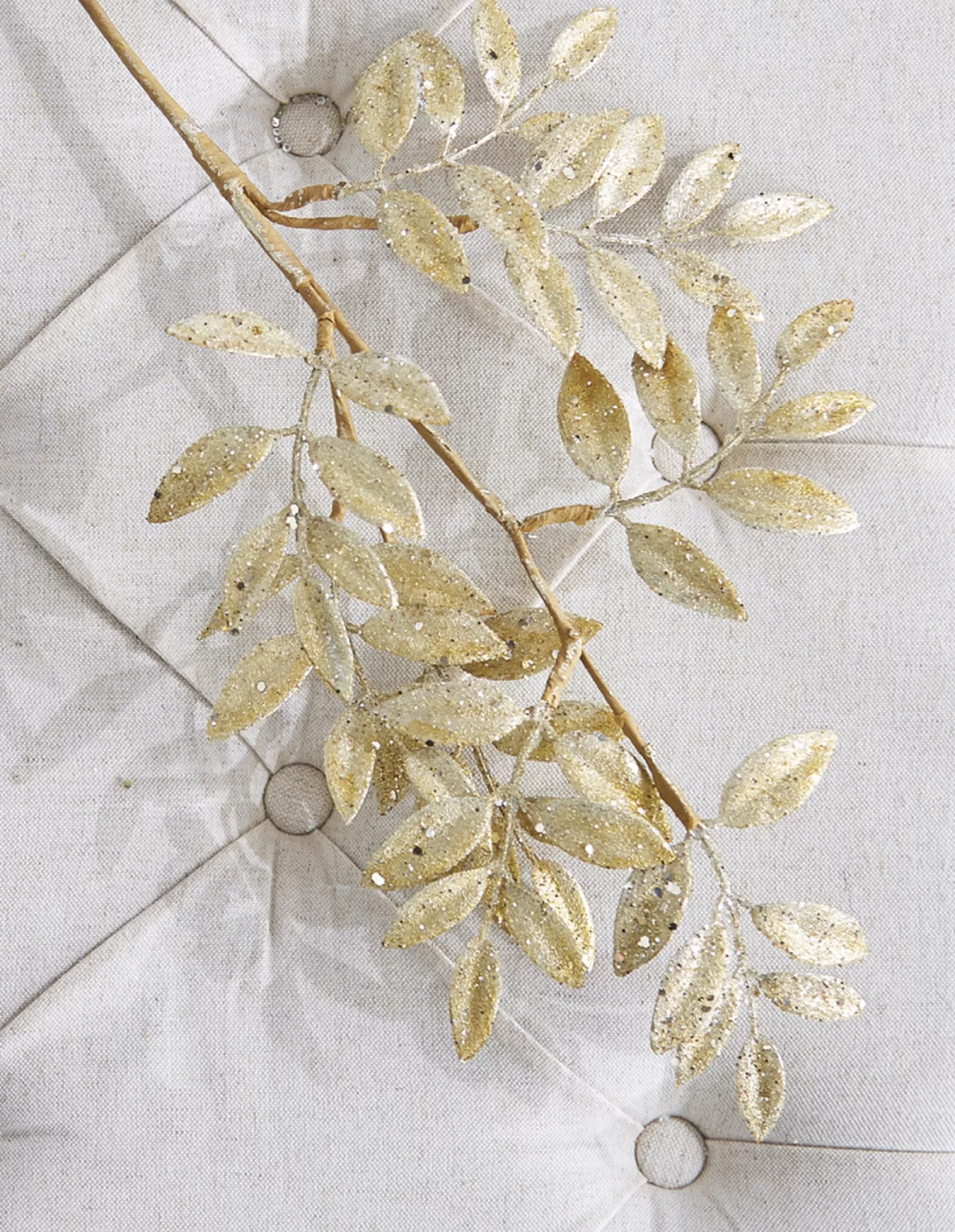 The Jolly Christmas Shop Tartan Traditions | Christmas Traditions | Raz 26.75" Gold Glittered Laurel Leaf Christmas Tree Spray F4206740