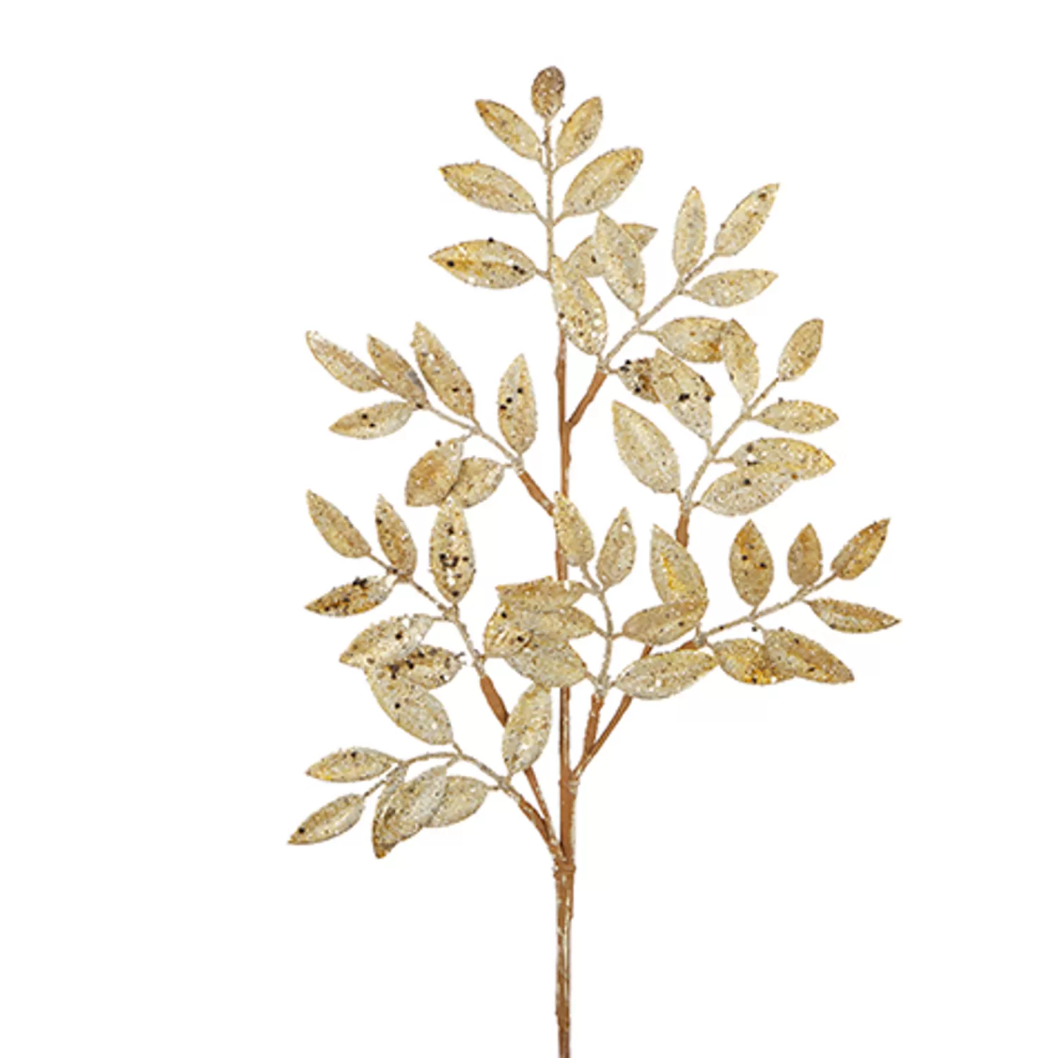 The Jolly Christmas Shop Tartan Traditions | Christmas Traditions | Raz 26.75" Gold Glittered Laurel Leaf Christmas Tree Spray F4206740