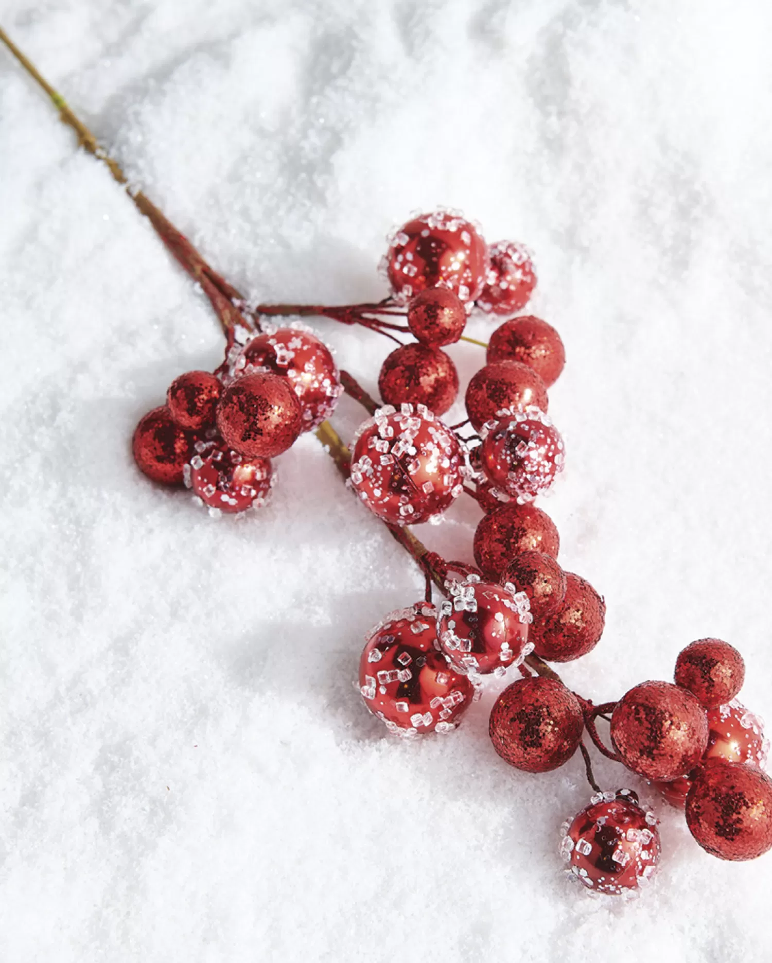 The Jolly Christmas Shop Dashing Through The Snow | The Candy Shop | Raz 27" Red Iced Ball Christmas Tree Spray F4206873