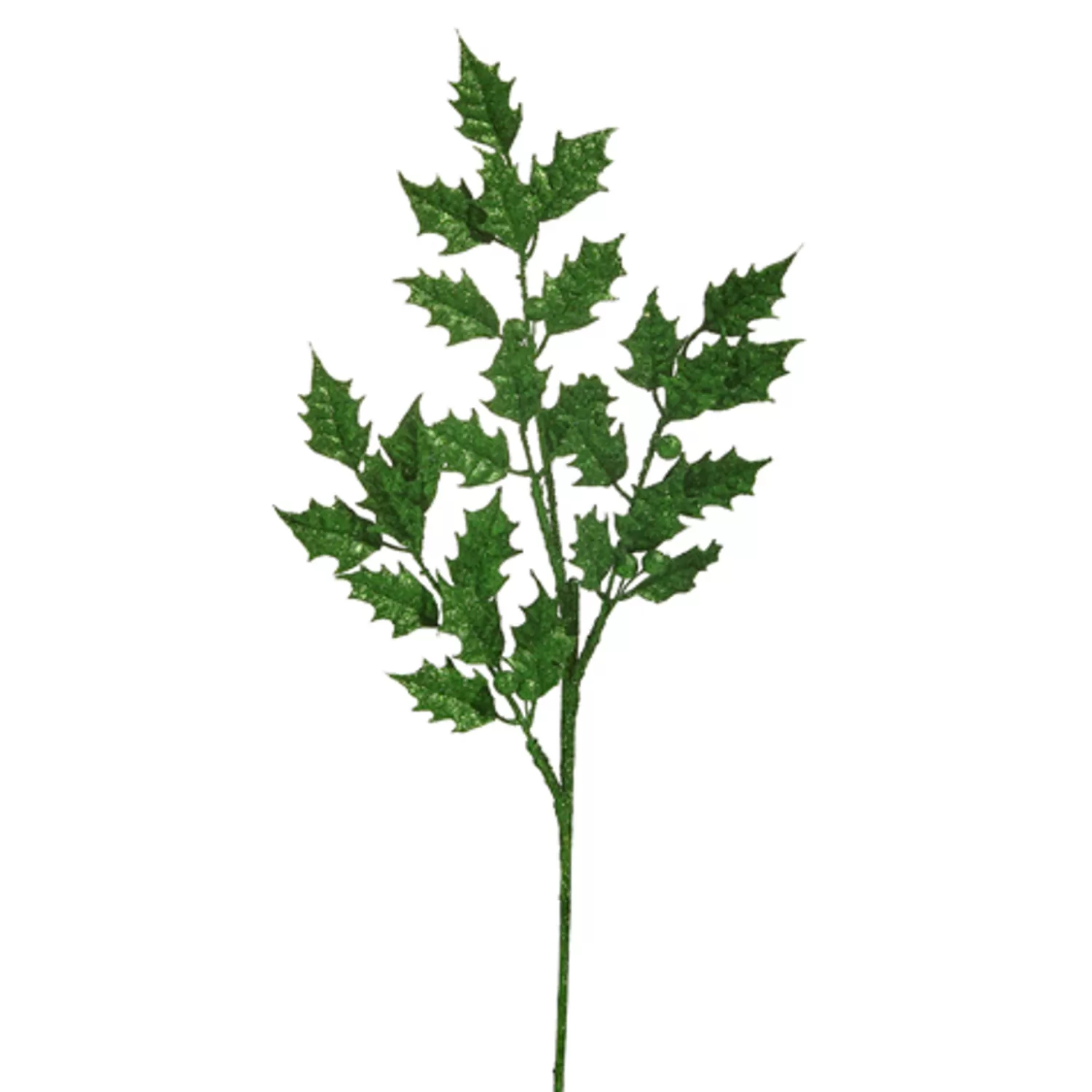 The Jolly Christmas Shop Tinsel Town | Sprays, Picks, Stems | Raz 29" Green Glittered Holly Leaf Christmas Tree Spray F4441711