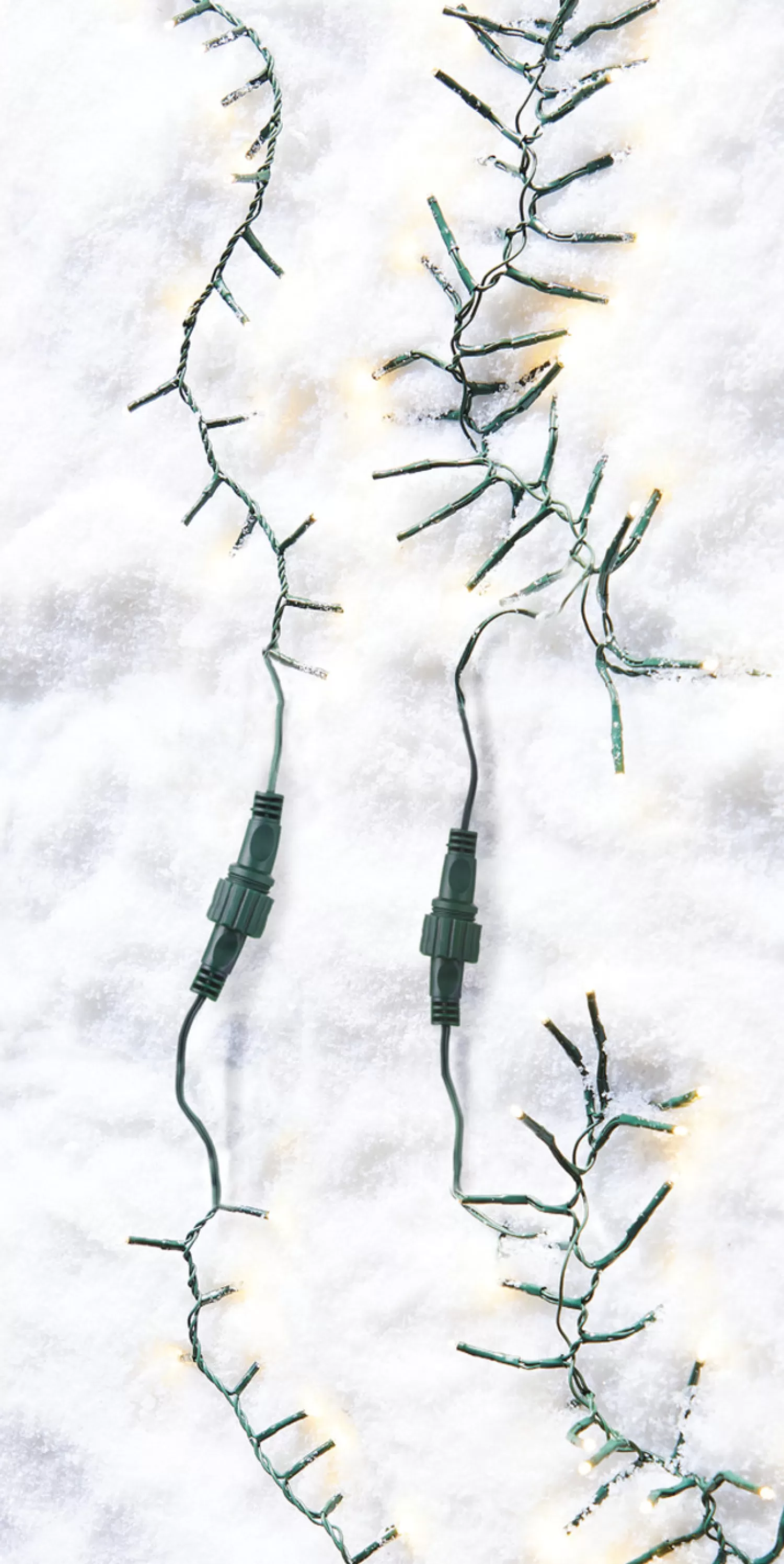 The Jolly Christmas Shop Led Lights | Compact Lights | Raz 34' Connectable Cluster Garland Green Wire With White Lights Christmas Light Strand L4137016