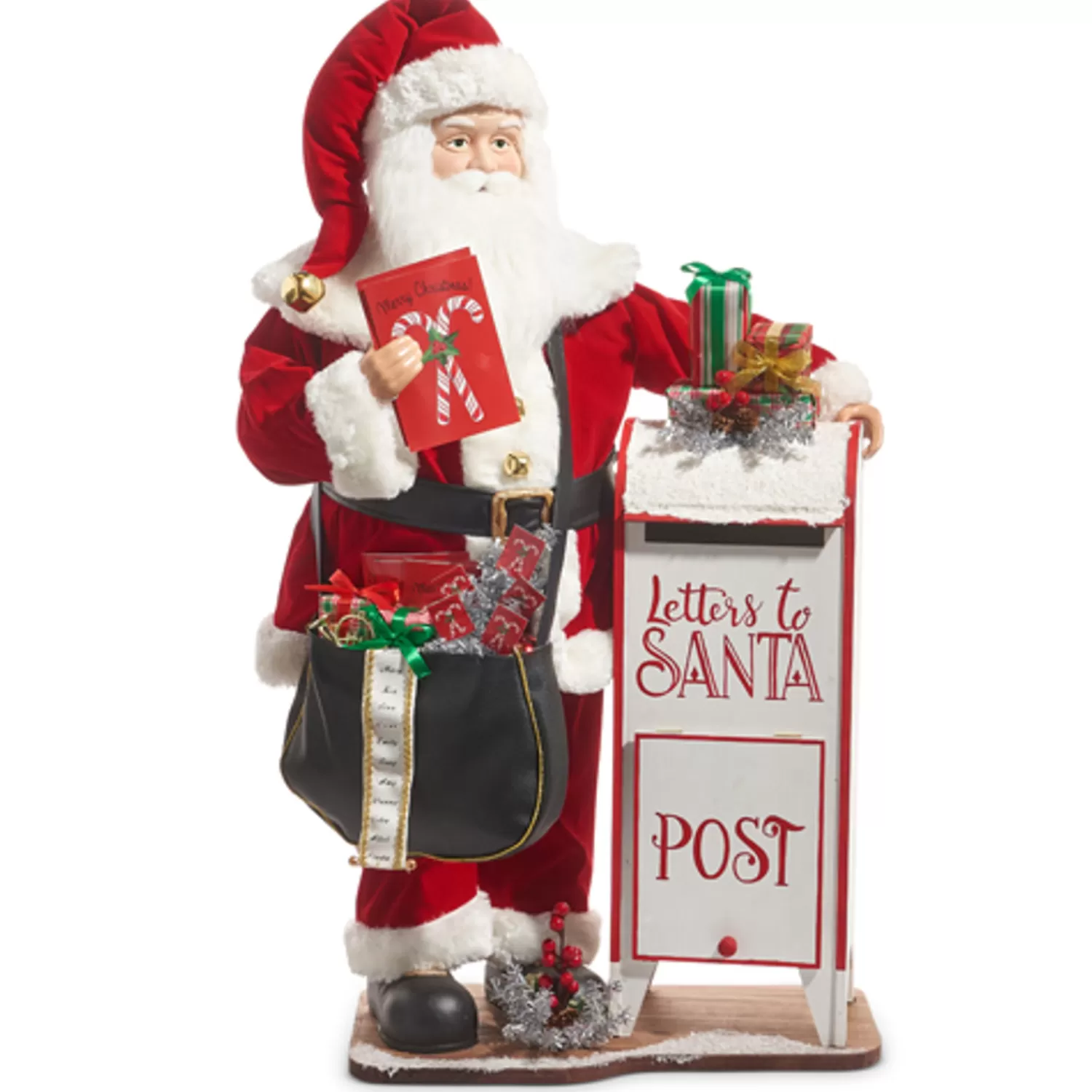 The Jolly Christmas Shop Vintage Farm House | Vintage Reincarnated | Raz 37.5" Santa With Mailbox Vintage Inspired Christmas Figure 4415624