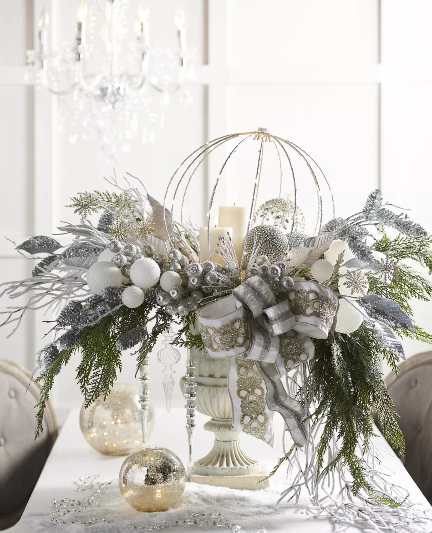 The Jolly Christmas Shop Snowflake Soiree | Snow Christmas Decorations | Raz 37" Snowy Branch Christmas Decoration F4424606