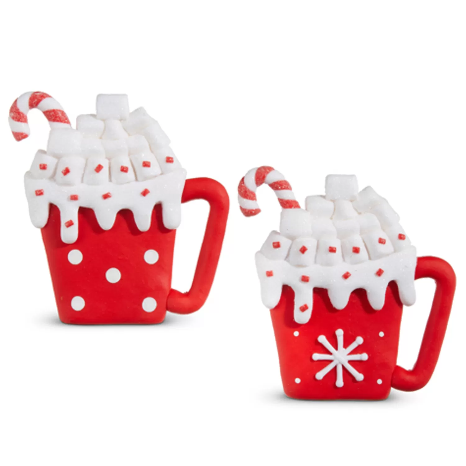 The Jolly Christmas Shop Jingle And Cocoa | Candy Land | Raz 4.25" Hot Cocoa With Marshmallows Christmas Ornament Set Of 2 4314112