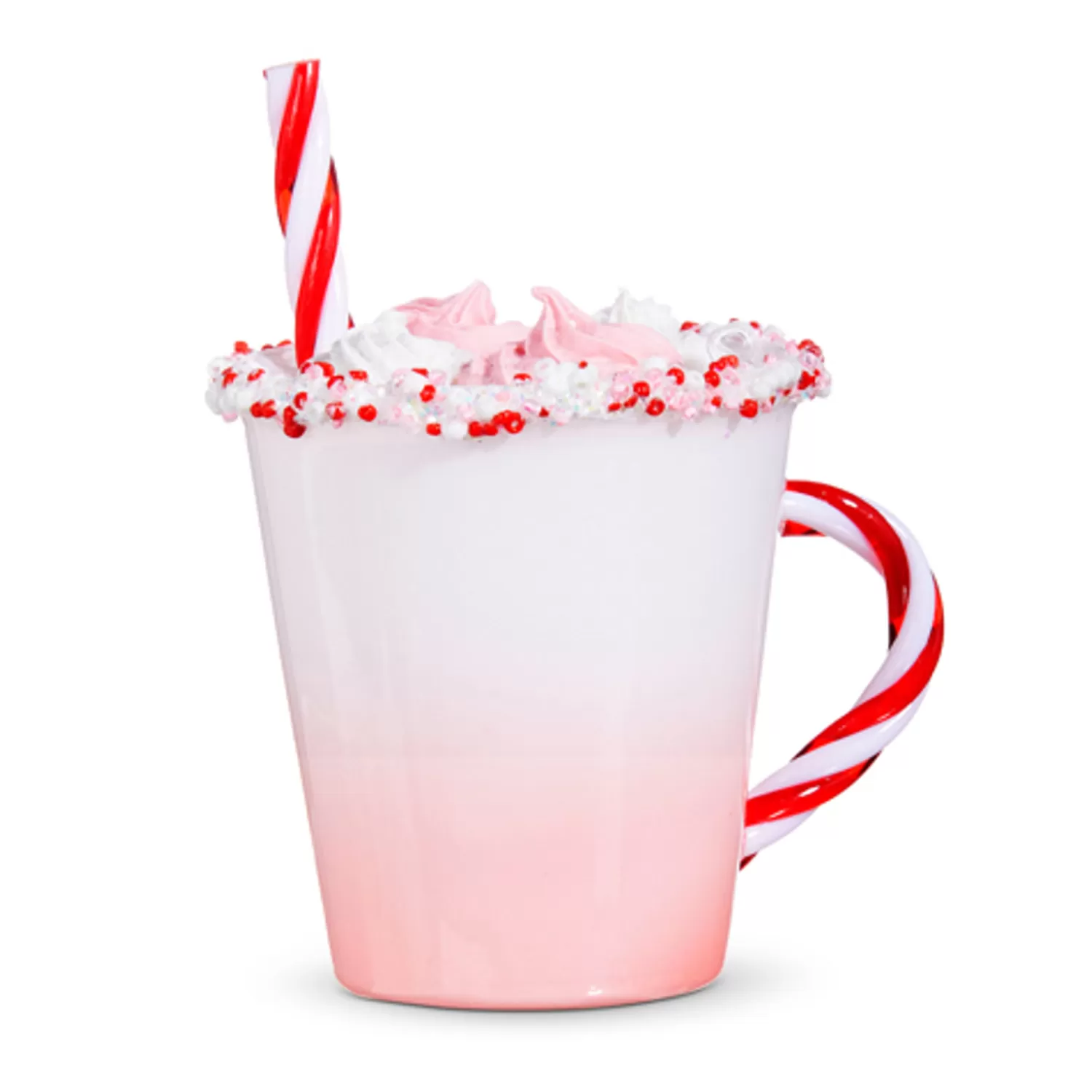 The Jolly Christmas Shop The Candy Shop | A Blushing Holiday | Raz 4.5" Pink Hot Chocolate Glass Christmas Ornament 4352860