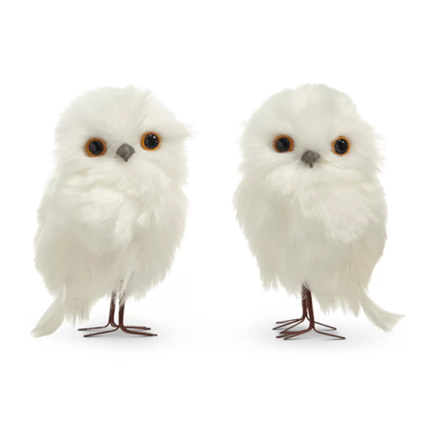 The Jolly Christmas Shop Snowflake Soiree | Animals·Birds | Raz 4.5" White Owl Christmas Ornament Set Of 2 4403451