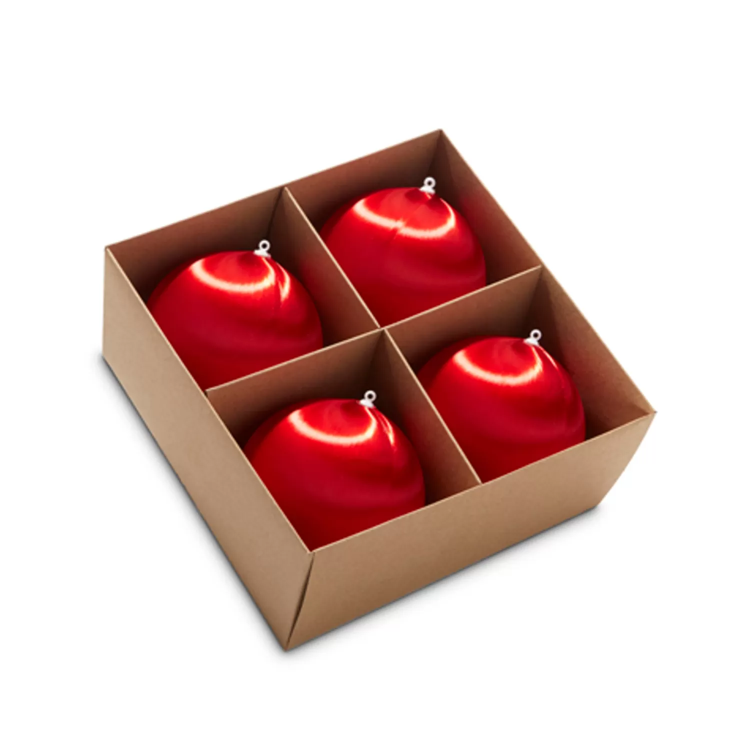 The Jolly Christmas Shop Sleigh Bells | Bells | Raz 4" Box Of 4 Red Satin Ball Vintage Inspired Christmas Ornaments 4332732