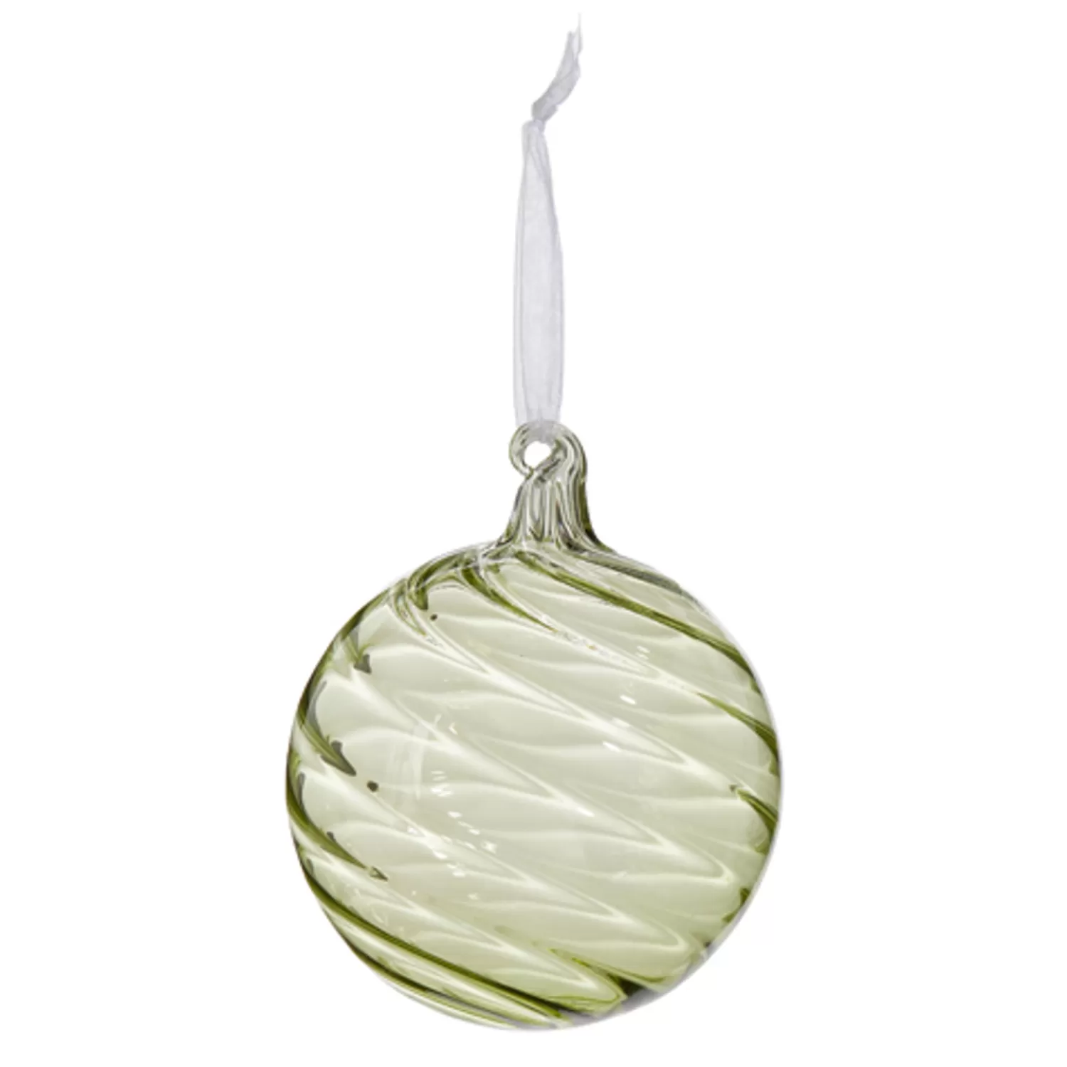 The Jolly Christmas Shop Oh Night Divine | Glass Ornaments | Raz 4" Green Blown Glass Ball Christmas Ornament 4423006