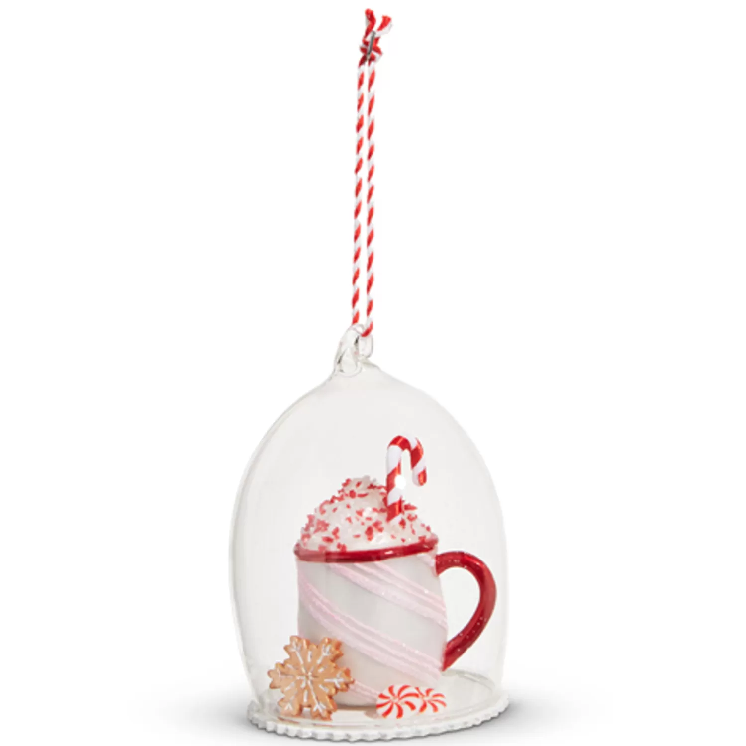 The Jolly Christmas Shop Sleigh Bells | The Candy Shop | Raz 4" Peppermint Drink Cloche Glass Christmas Ornament 4352877