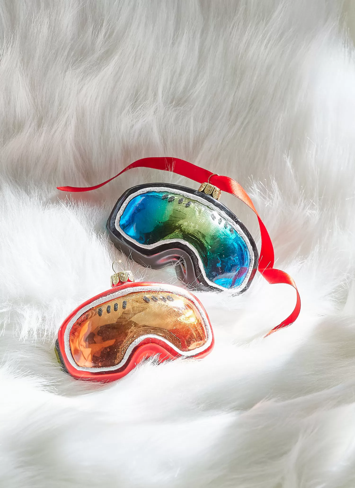 The Jolly Christmas Shop Sleigh Bells | Bells | Raz 4" Set Of 2 Ski Goggles Glass Christmas Ornaments 4352853