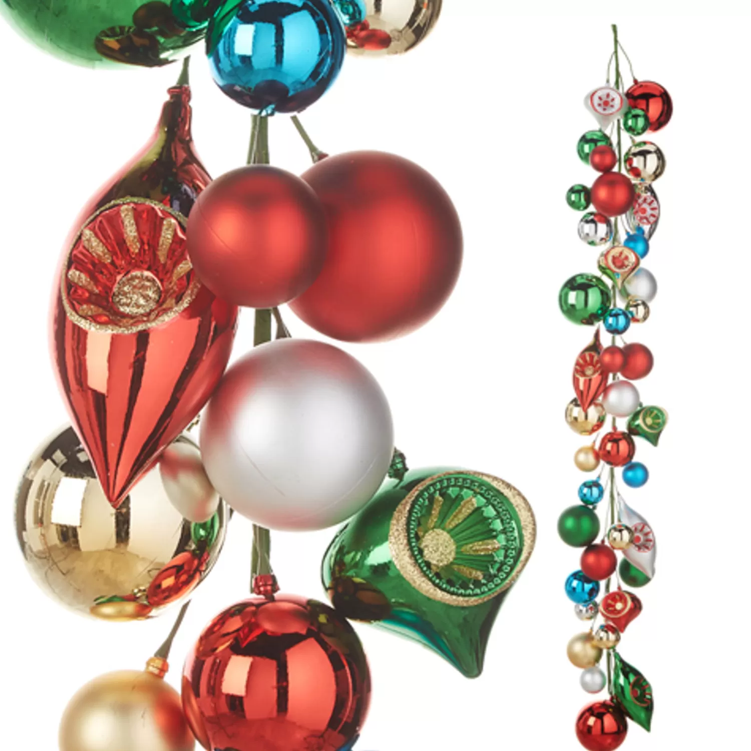 The Jolly Christmas Shop Vintage Farm House | Vintage Decorations | Raz 4' Vintage Ornament Ball Garland G4332708