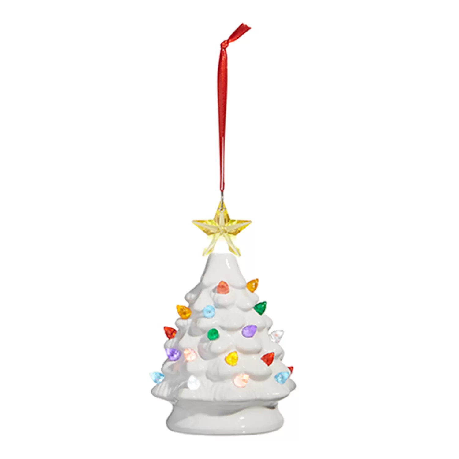 The Jolly Christmas Shop Sleigh Bells | Bells | Raz 5.25" Green Or White Lighted Ceramic Tree Christmas Ornament