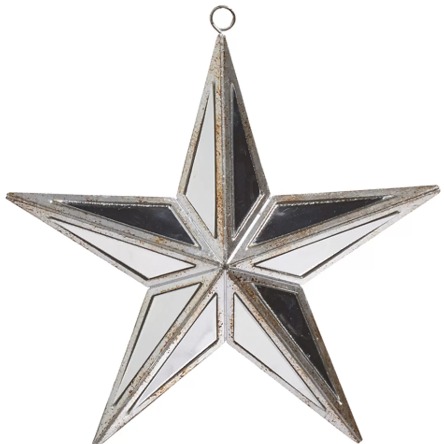 The Jolly Christmas Shop Snowflake Soiree | Oh Night Divine | Raz 5.75", 12", Or 15" Silver Mirrored Star Christmas Ornament