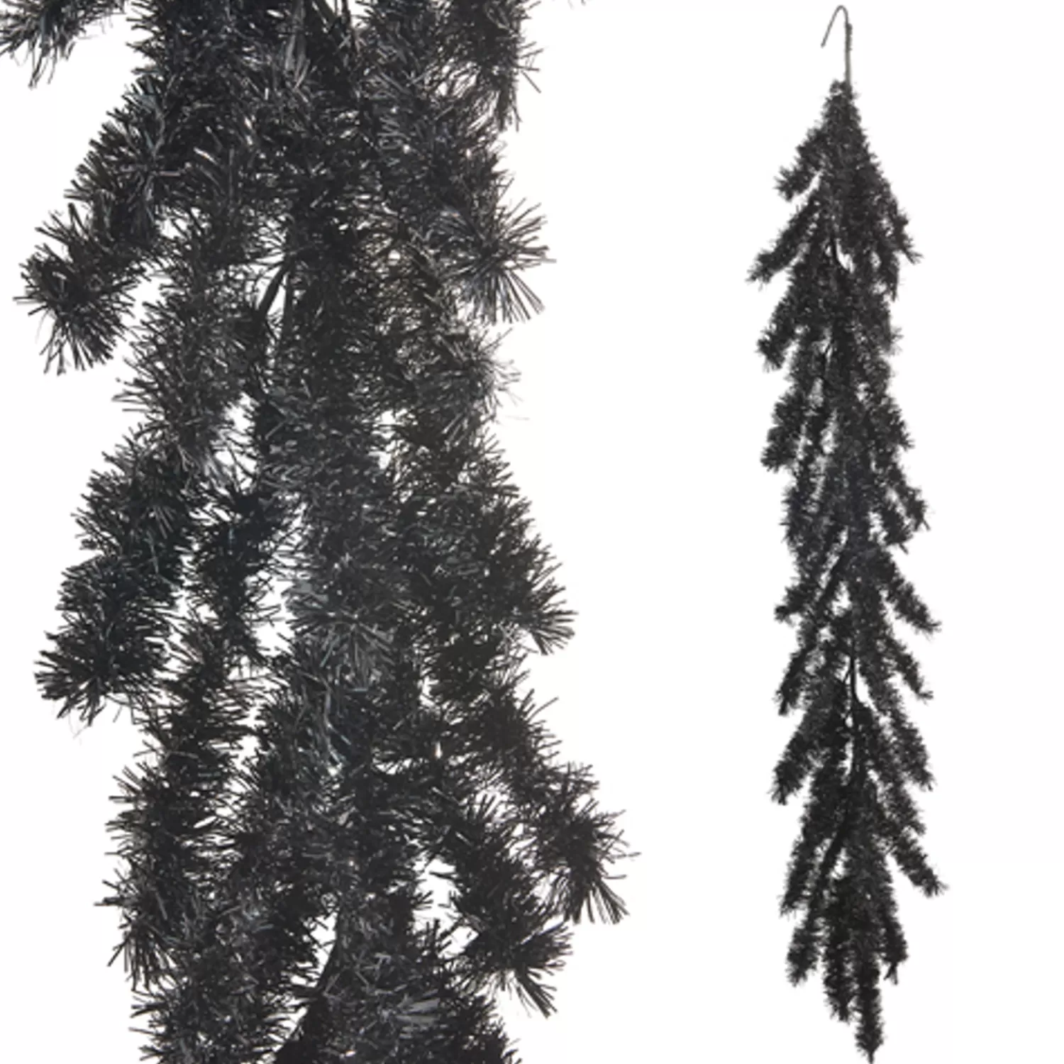 The Jolly Christmas Shop Halloween Indoor Decorations | Raz 5' Black Tinsel Halloween Garland G4406677