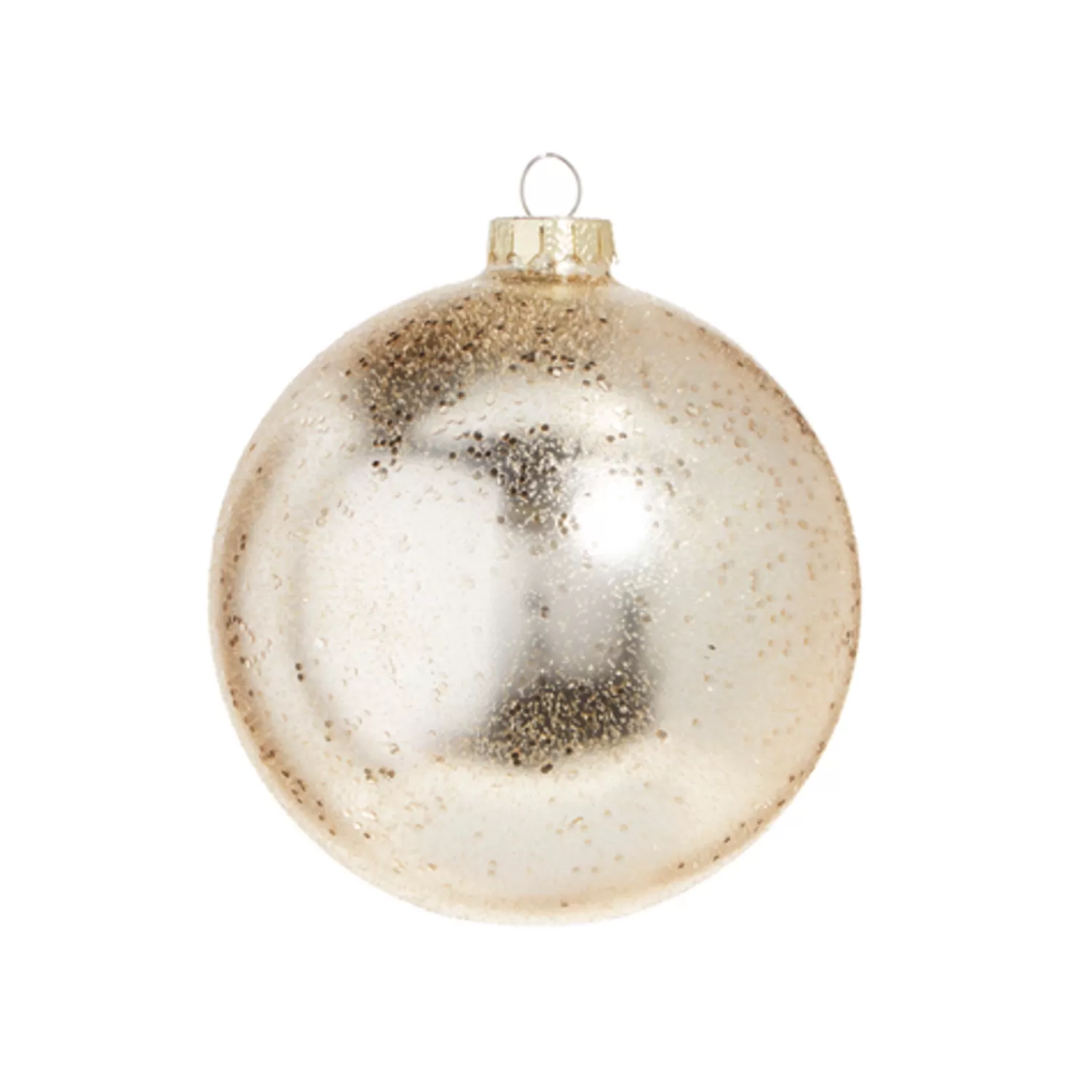 The Jolly Christmas Shop Sleigh Bells | Bells | Raz 5" Gold Textured Glass Ball Christmas Ornament 4324600
