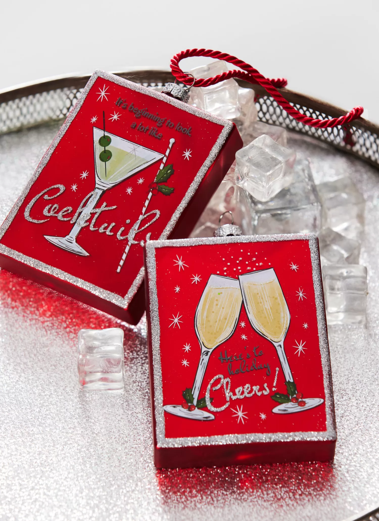 The Jolly Christmas Shop Sleigh Bells | Bells | Raz 5" Holiday Cheers And Cocktail Glass Christmas Ornament 4324526