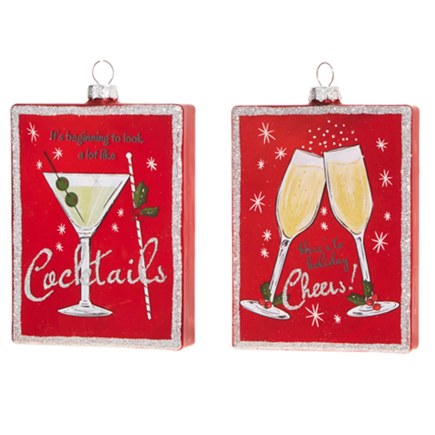 The Jolly Christmas Shop Sleigh Bells | Bells | Raz 5" Holiday Cheers And Cocktail Glass Christmas Ornament 4324526