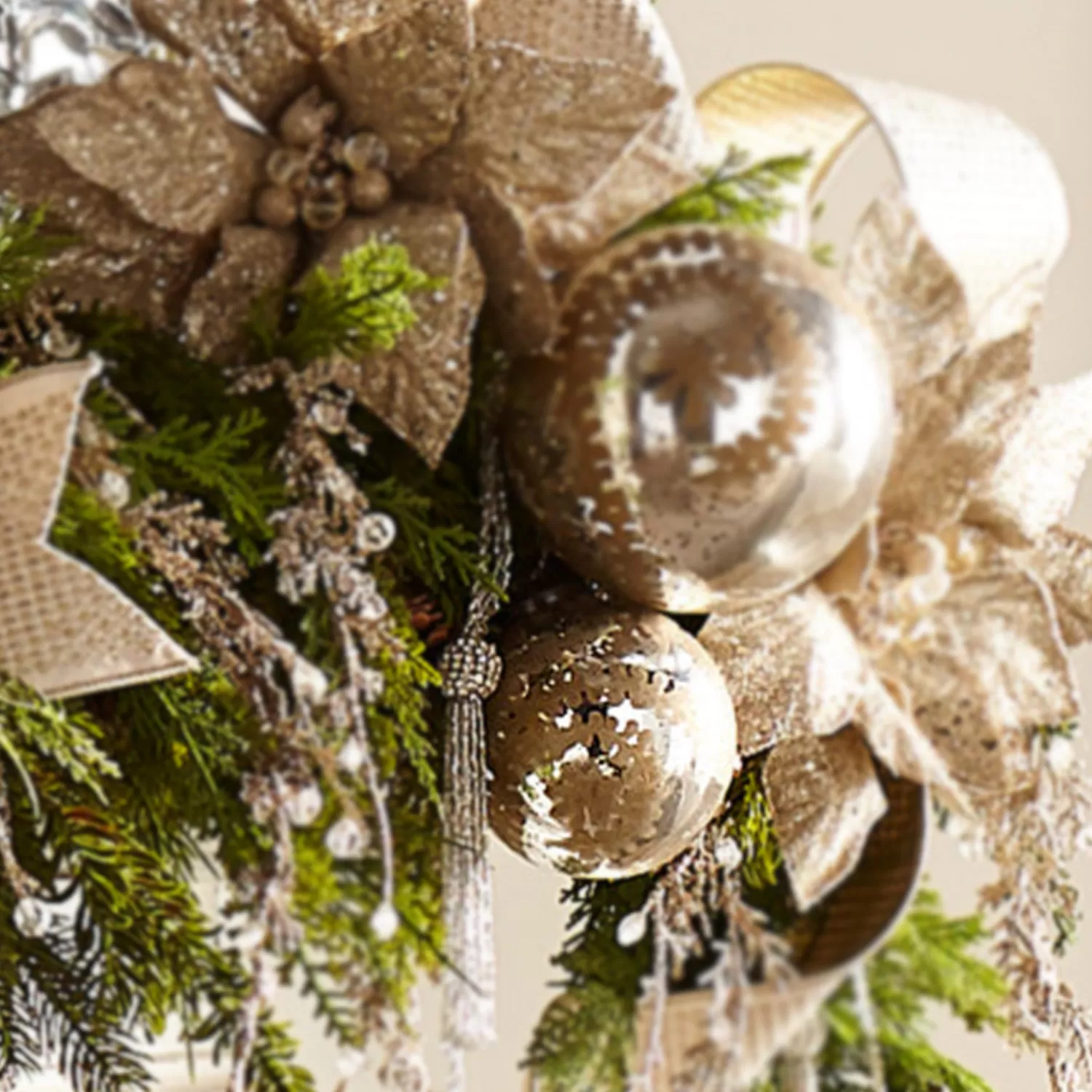 The Jolly Christmas Shop Glass Ornaments | Ball Ornaments | Raz 5" Large Etched Mercury Glass Ball Christmas Ornament 4200708