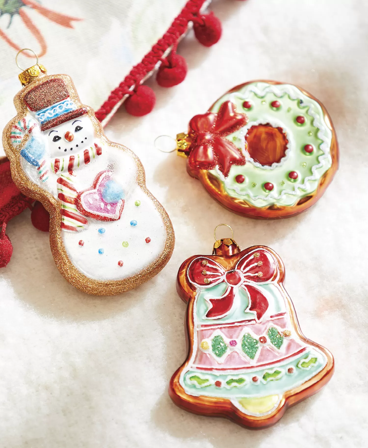 The Jolly Christmas Shop Gingerbread | Tinsel Town | Raz 5" Vintage Cookie Glass Christmas Ornament 4220046