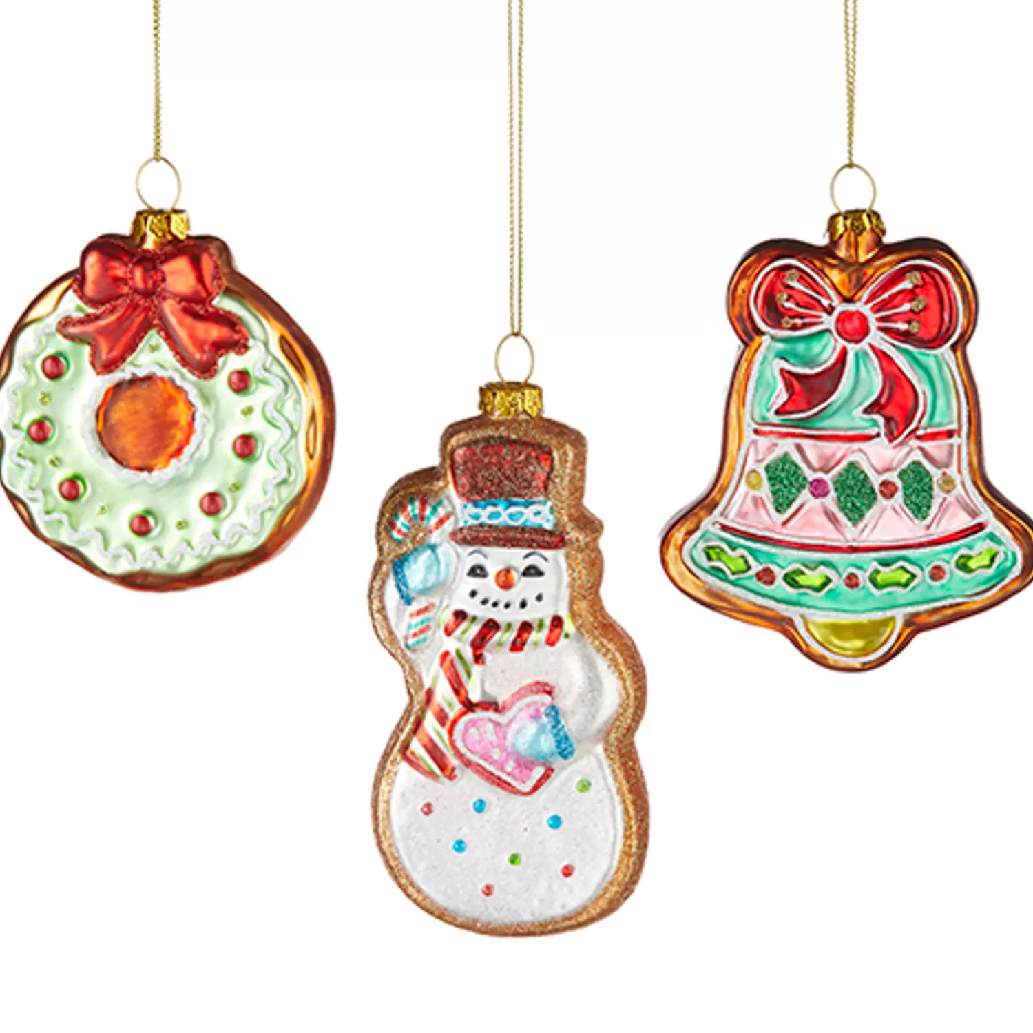 The Jolly Christmas Shop Gingerbread | Tinsel Town | Raz 5" Vintage Cookie Glass Christmas Ornament 4220046