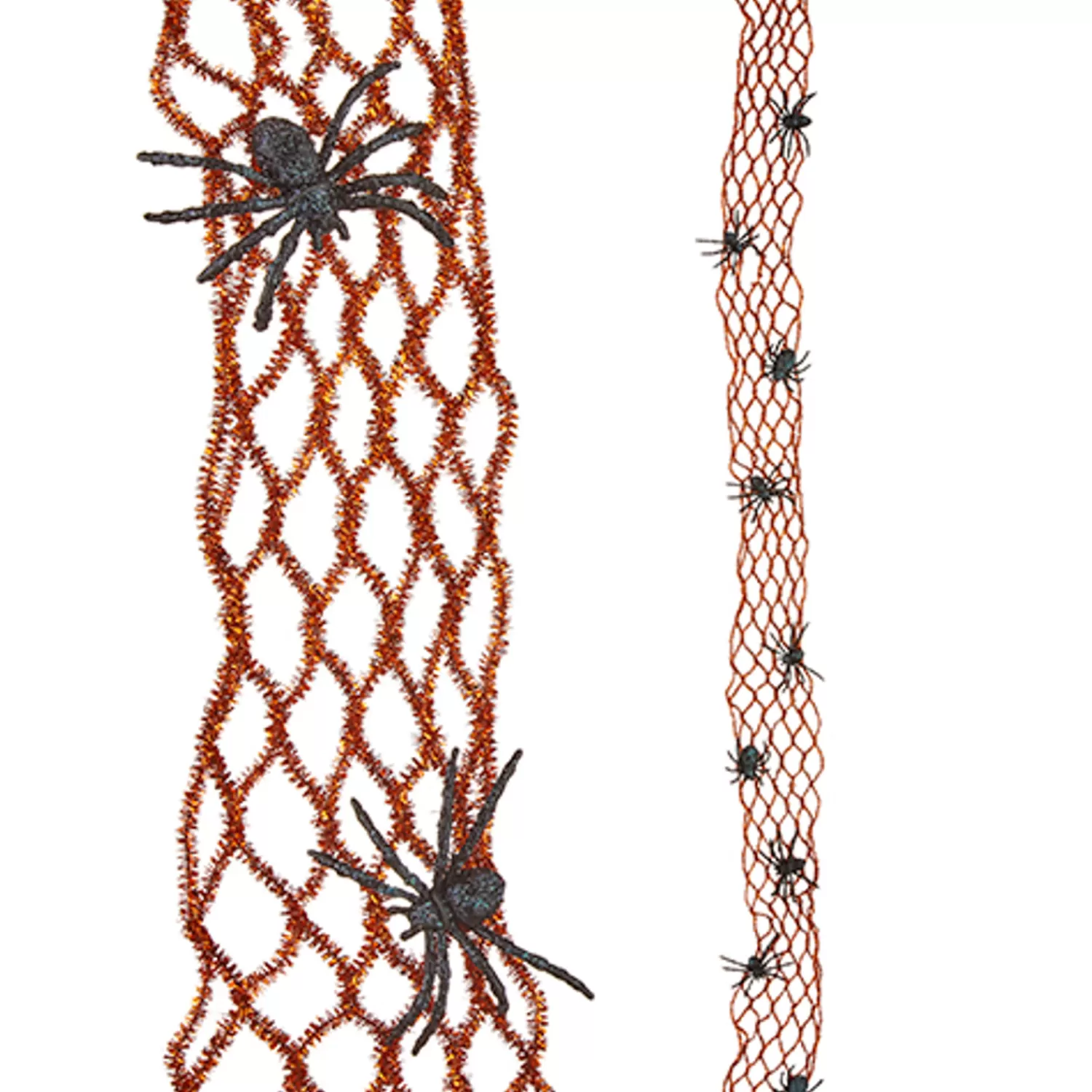 The Jolly Christmas Shop Halloween Indoor Decorations | Raz 6.5' Orange Tinsel Spider Halloween Garland G4206787