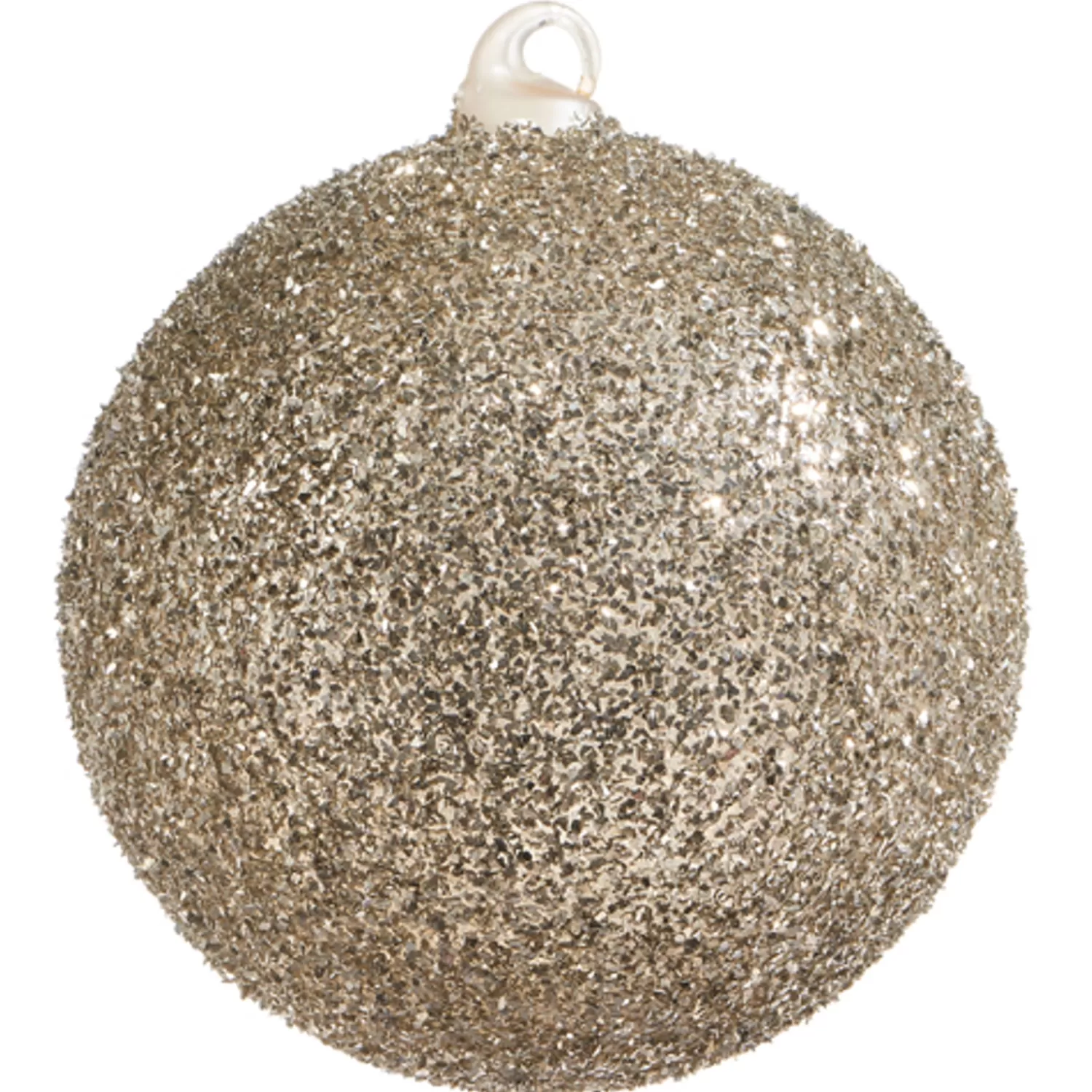 The Jolly Christmas Shop Sleigh Bells | Bells | Raz 6" Champagne Glitter Ball Glass Christmas Ornament 4322917