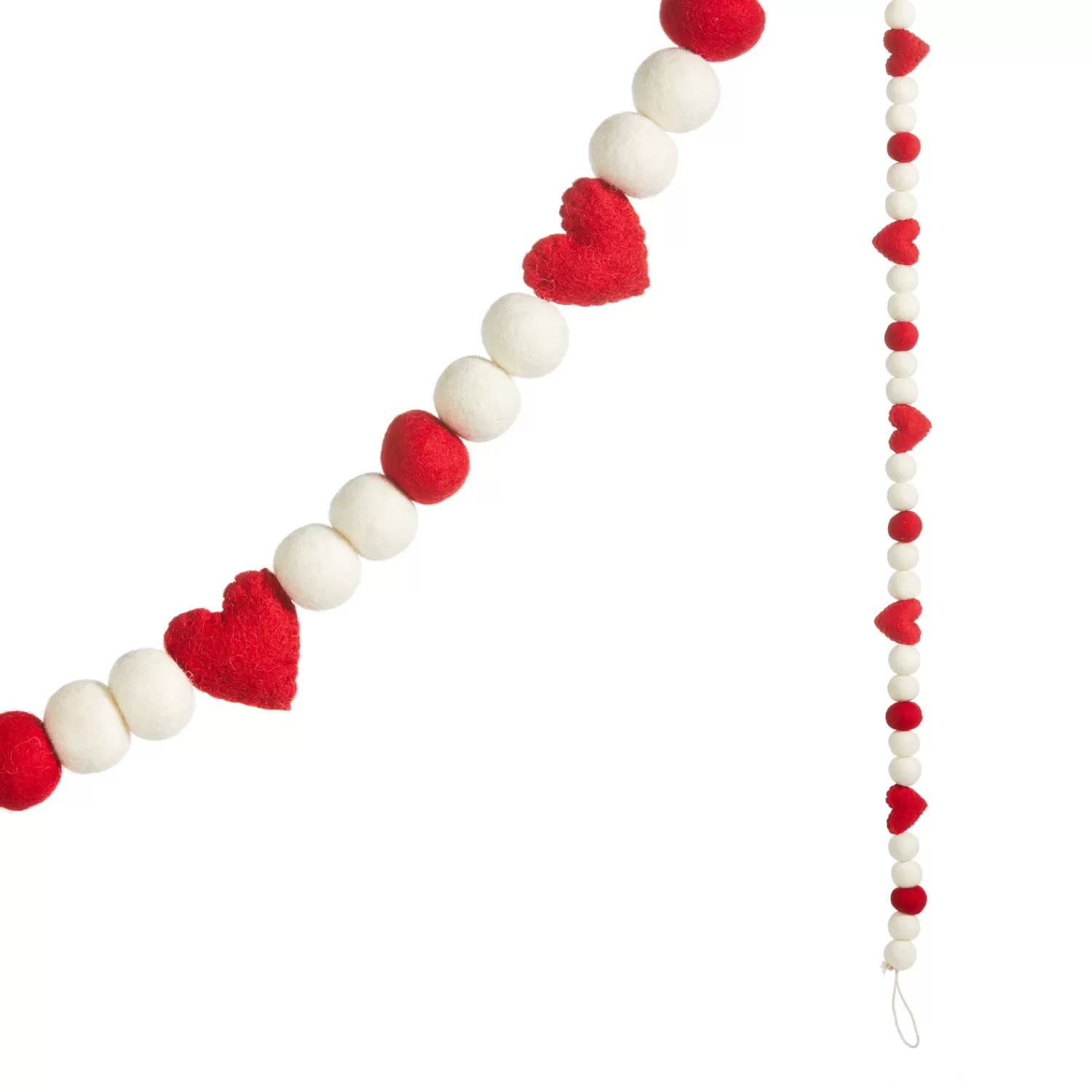 The Jolly Christmas Shop Valentines Day | Gingerbread Lane | Raz 6' Pom And Heart Felt Christmas Tree Garland G4371776