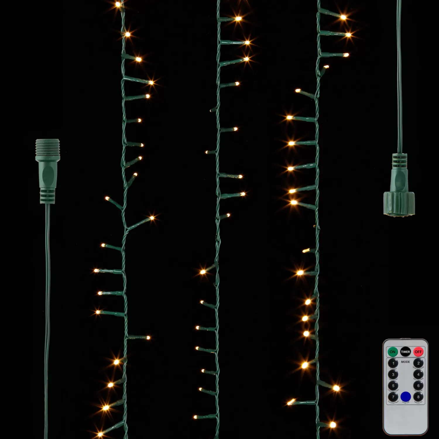 The Jolly Christmas Shop Led Lights | Compact Lights | Raz 73.8' Connectable Snake Garland Green Wire With Compact White Lights Christmas Light Strands L4137015