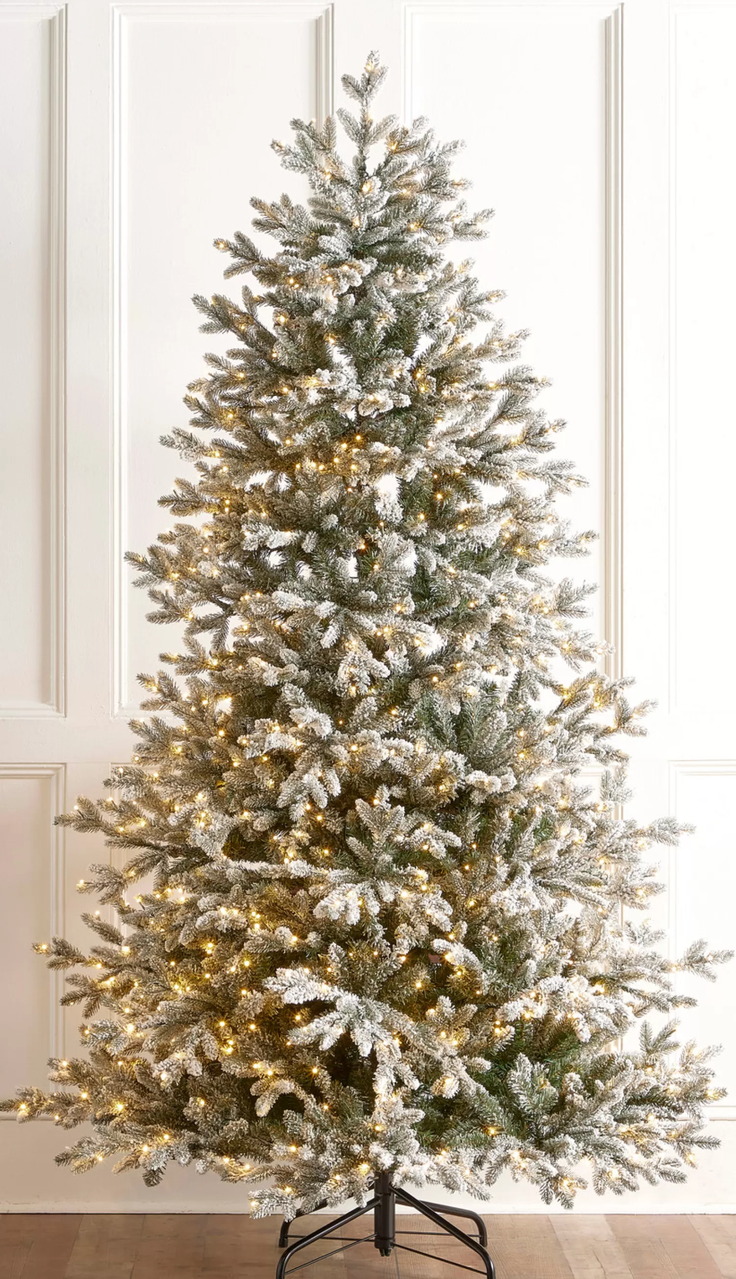 The Jolly Christmas Shop Snowflake Soiree | Gingerbread Lane | Raz 7.5' Or 9' O Tannenbaum Snowy Nordic Fir Christmas Tree With Brilliant LED Lights