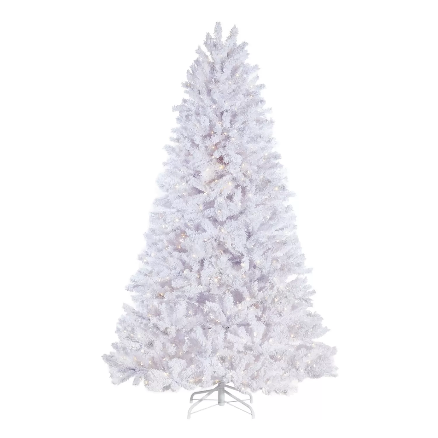 The Jolly Christmas Shop Trees, Wreaths & Garlands | Classic Carols | Raz 7.5' Snake Light Flocked White Tinsel Christmas Tree T4152011