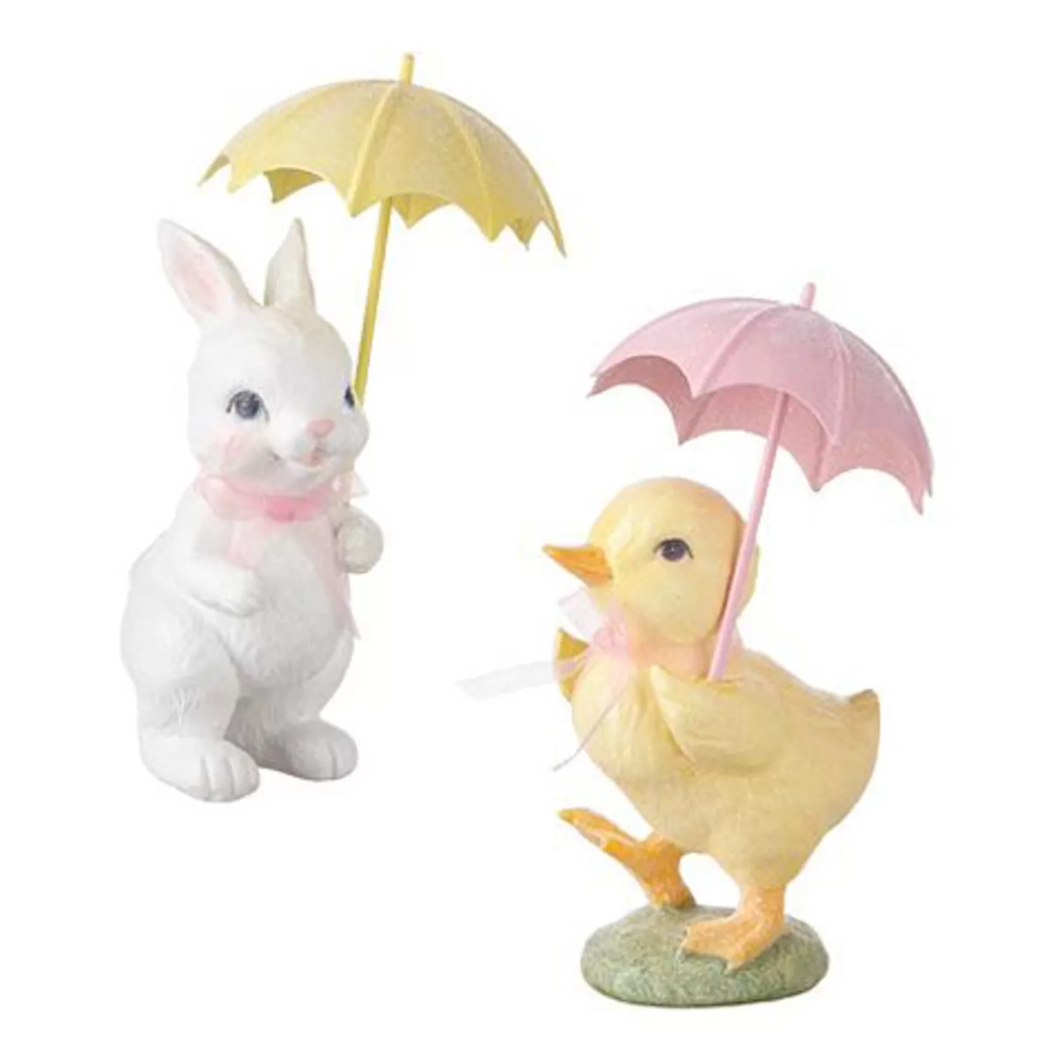 The Jolly Christmas Shop Figurines | Raz 7" Glittered Bunny Or Duckling Easter Decoration 4210188