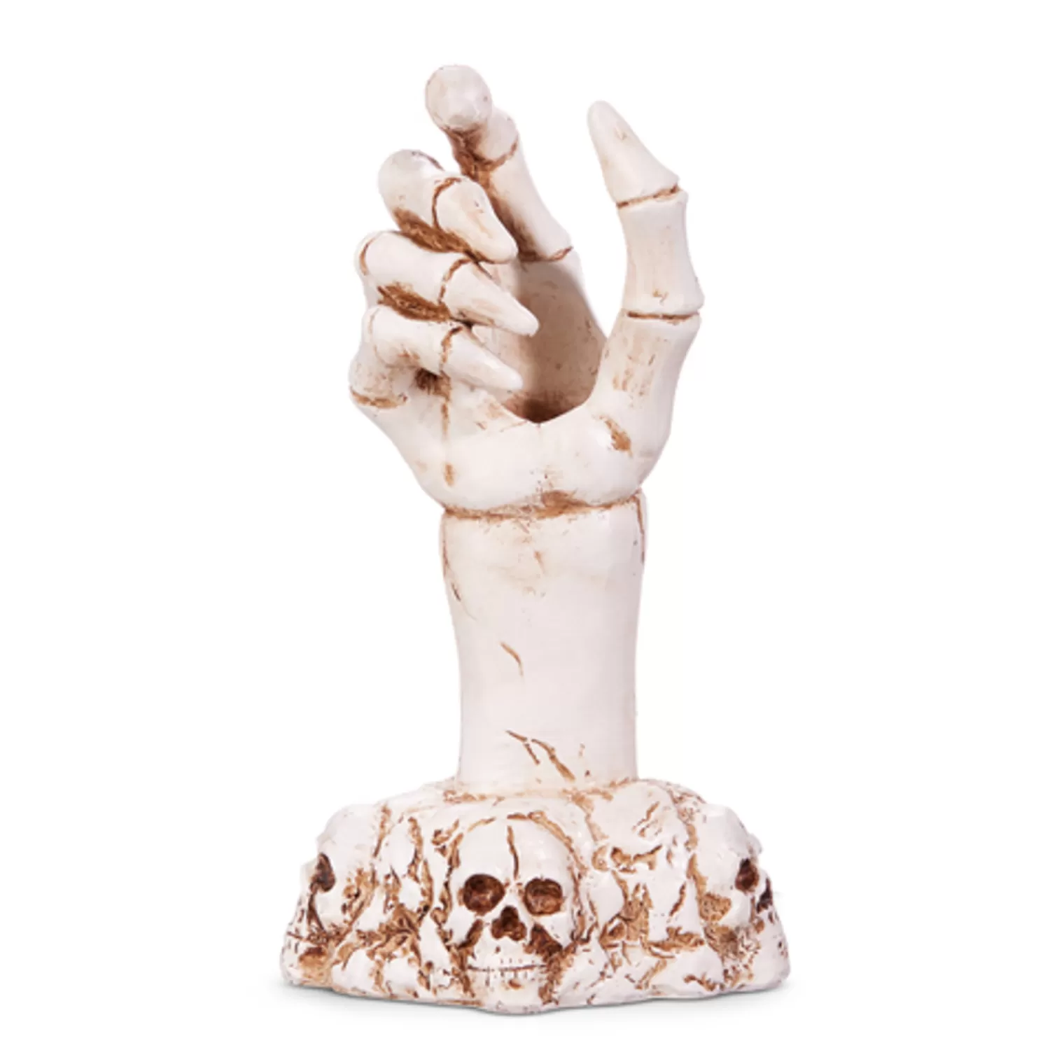 The Jolly Christmas Shop Halloween Candles & Candle Holders | Raz 7" Skeleton Hand Halloween Taper Candle Holder Decoration 4411316