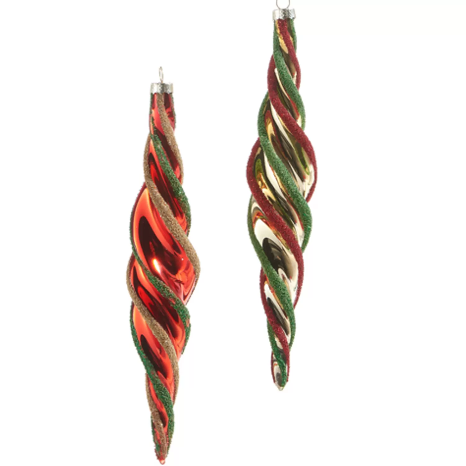 The Jolly Christmas Shop Sleigh Bells | Bells | Raz 9.5" Multicolor Swirl Glass Christmas Ornament 4322847