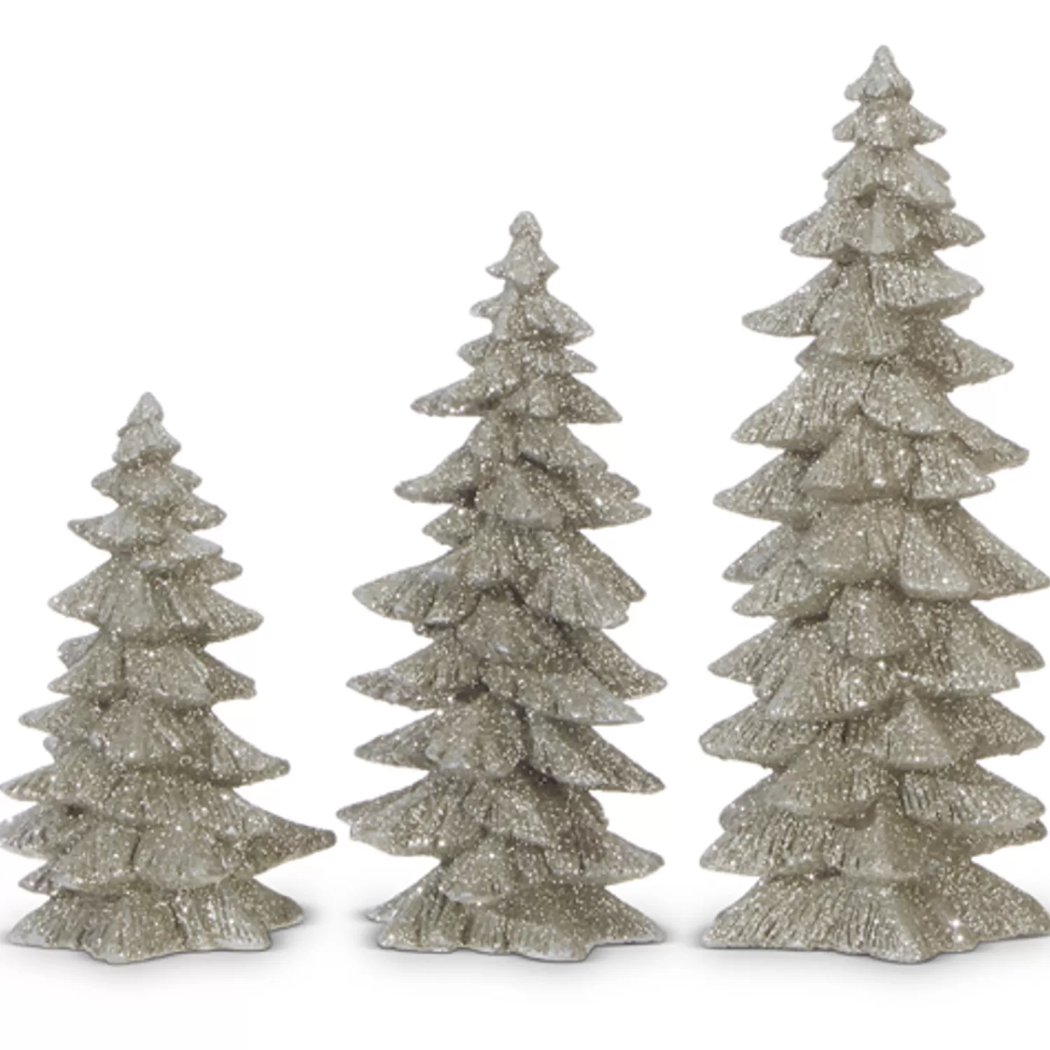 The Jolly Christmas Shop Holiday Cheers | Houses And Accessories·Trees | Raz 9.5" Silver Glittered Christmas Tree Figures Set Of 3 3211075