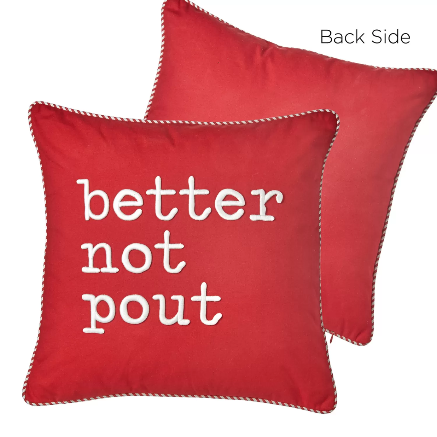 The Jolly Christmas Shop Vintage Farm House | Snow Christmas Decorations | Raz Better Not Pout Or Santa Stops Here Christmas Pillow