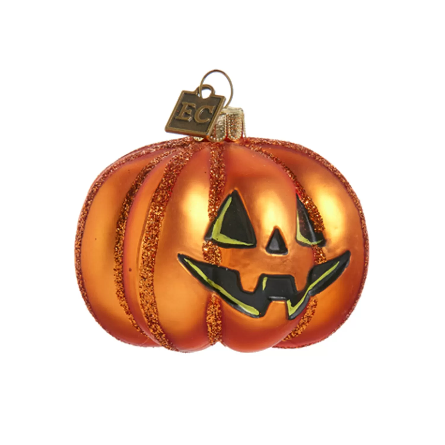 The Jolly Christmas Shop Eric Cortina | Halloween Ornaments | Raz Eric Cortina 2.75" Jack O Lantern Pumpkin Glass Halloween Ornament 4453117