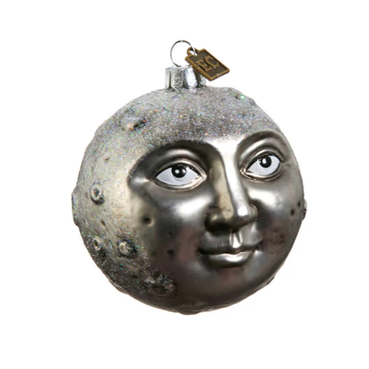The Jolly Christmas Shop Eric Cortina | Halloween Ornaments | Raz Eric Cortina 3.25" Man In The Moon Glass Ball Halloween Ornament 4453118