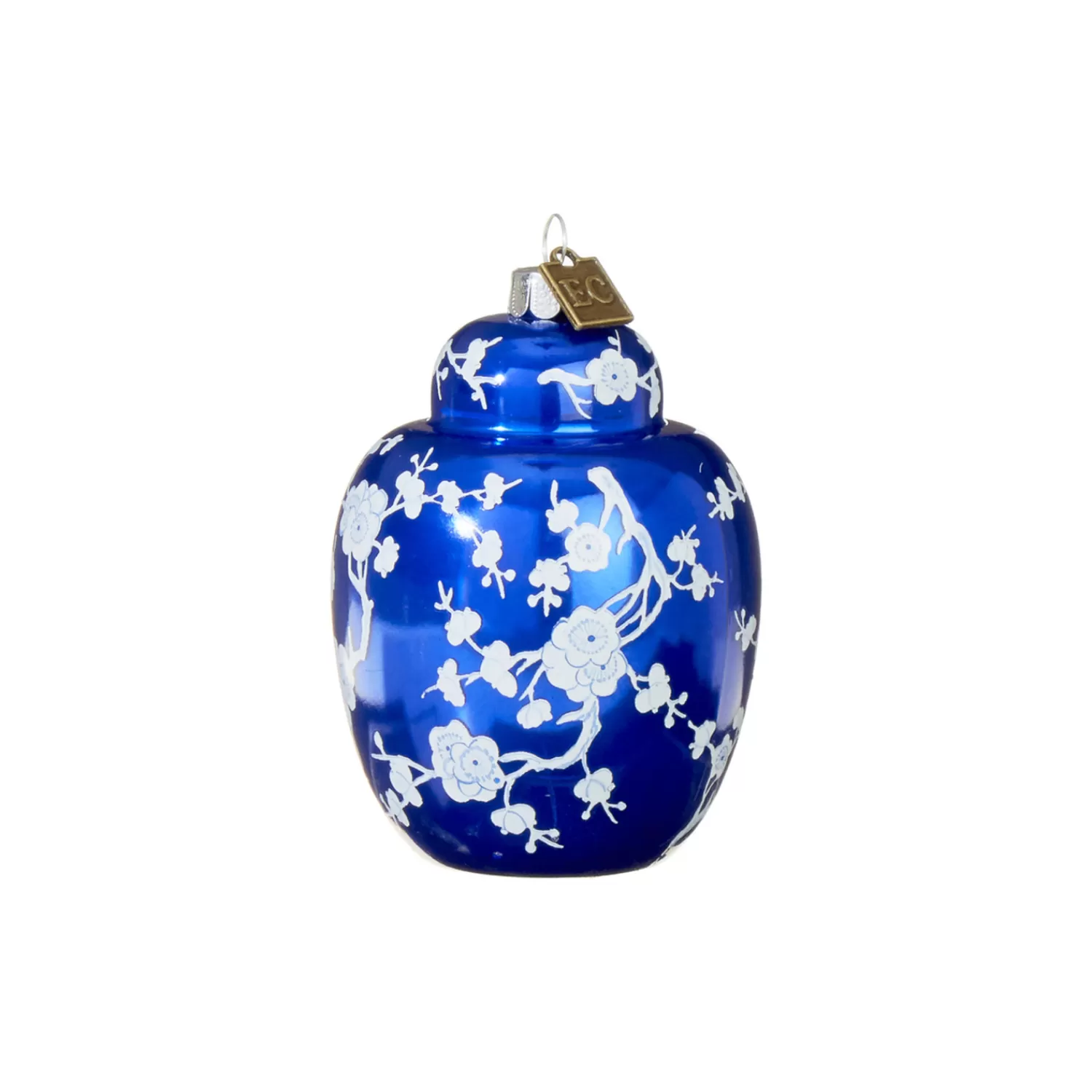 The Jolly Christmas Shop Eric Cortina | Tartan Traditions | Raz Eric Cortina 3" Ginger Jar Glass Christmas Ornament 3953035