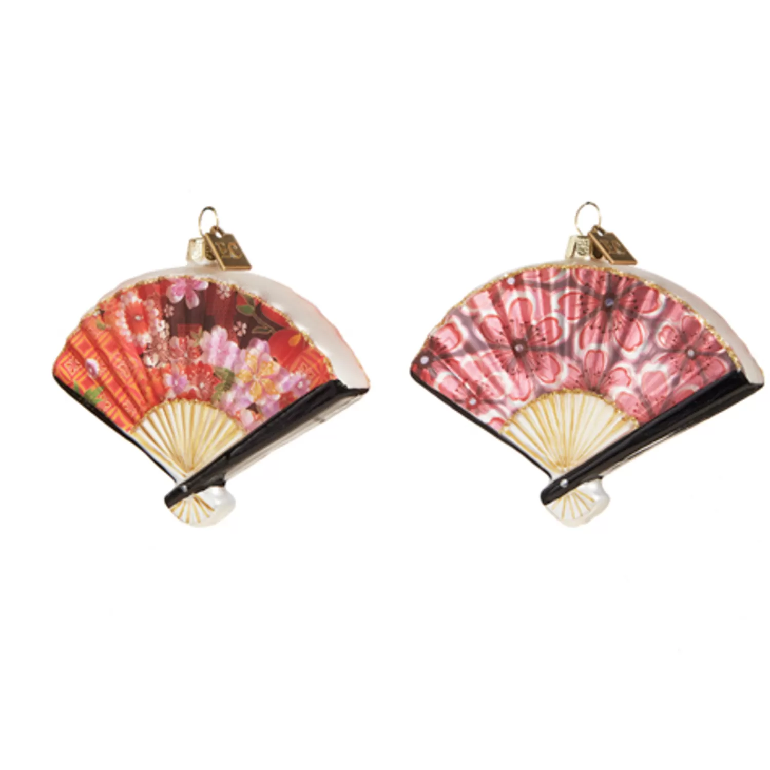The Jolly Christmas Shop Eric Cortina | Travel | Raz Eric Cortina 4.25" Chinese Floral Fan Glass Christmas Ornament 4353138