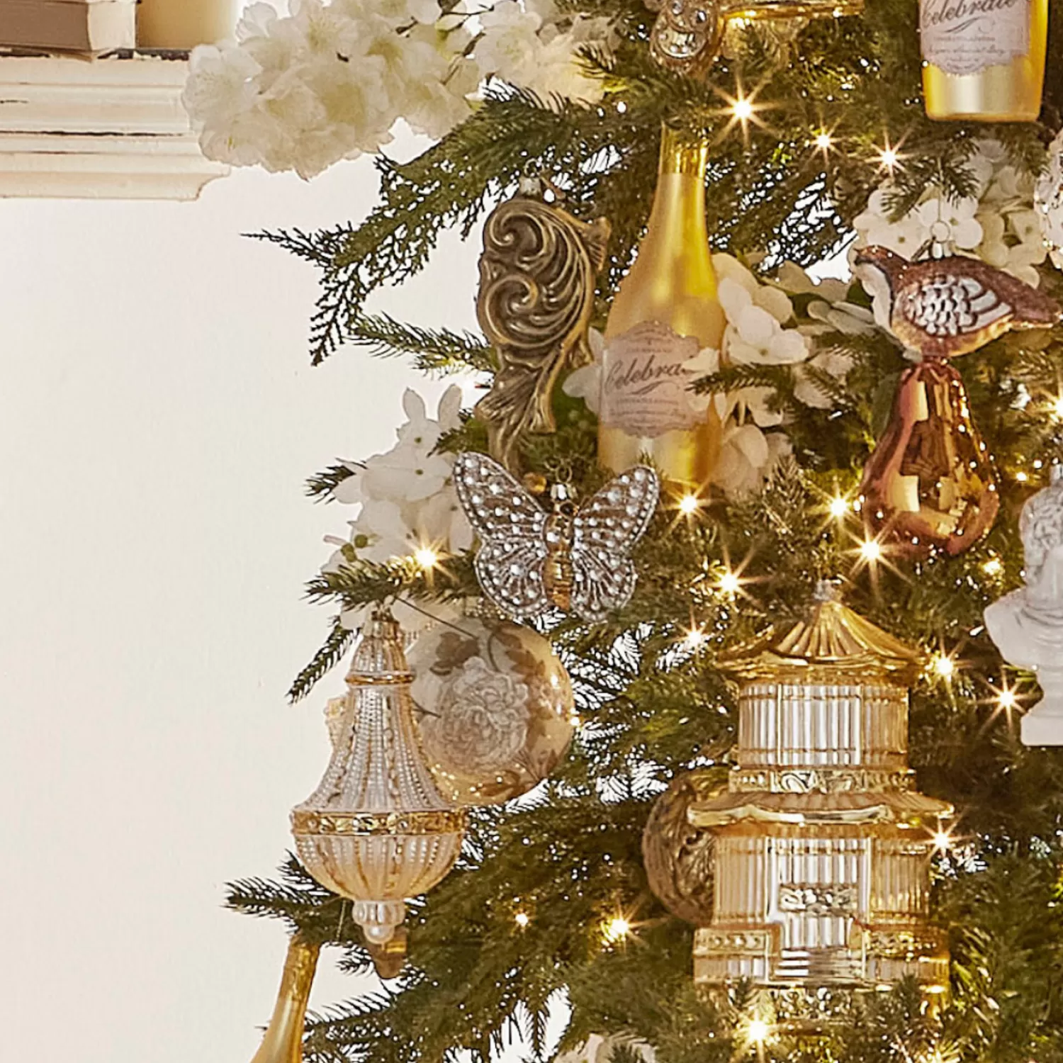 The Jolly Christmas Shop Eric Cortina | Woodland Wonder | Raz Eric Cortina 4.25" Jeweled Butterfly Glass Christmas Ornament 4453147